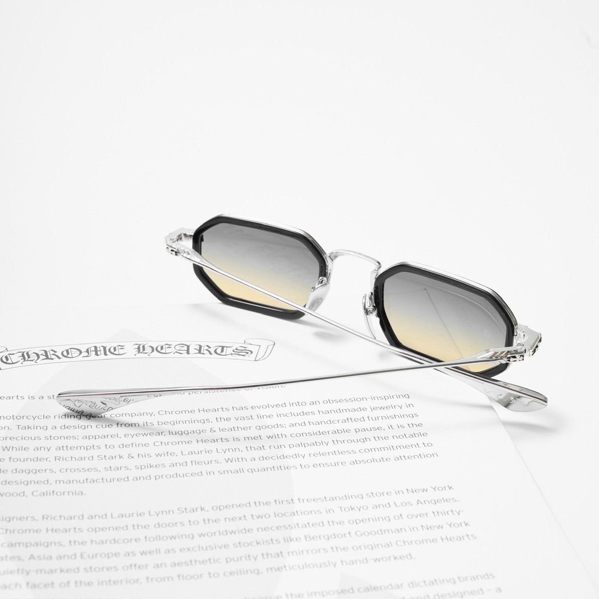 Chrome Hearts CHROME HEARTS STYLIDA BLACK/SHINY SILVER SUNGLASSES Size ONE SIZE - 7 Thumbnail