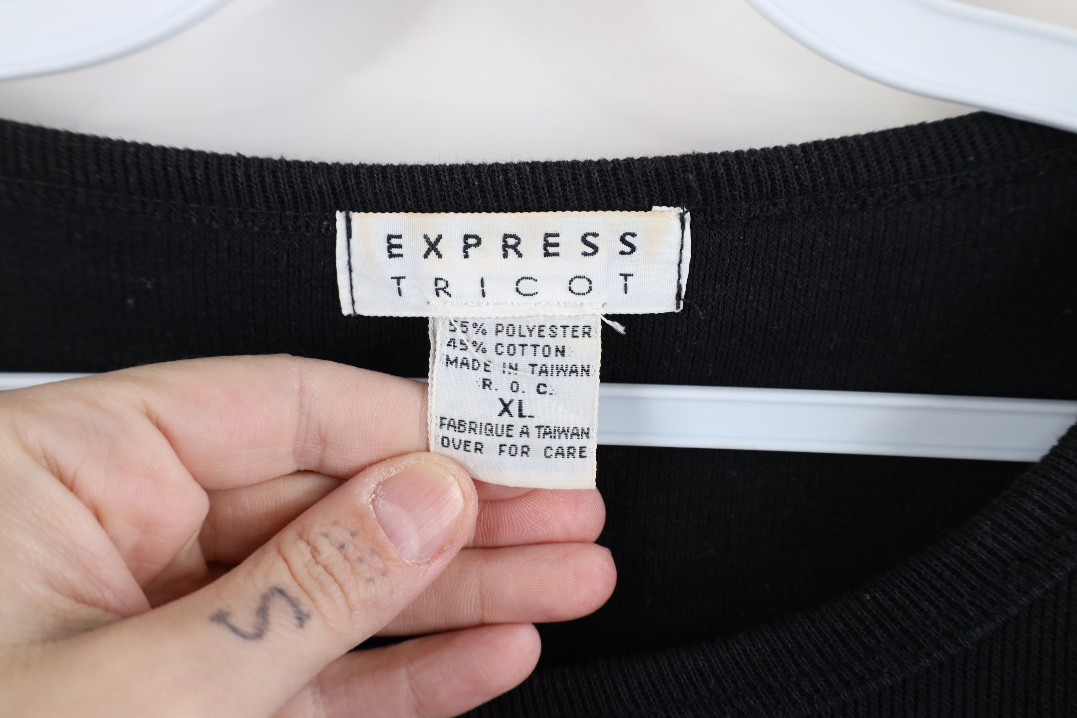 Express × Vintage Vintage 90s Express Thermal Ribbed Knit 3/4 Sleeve T-Shirt Size XL / US 12-14 / IT 48-50 - 4 Thumbnail
