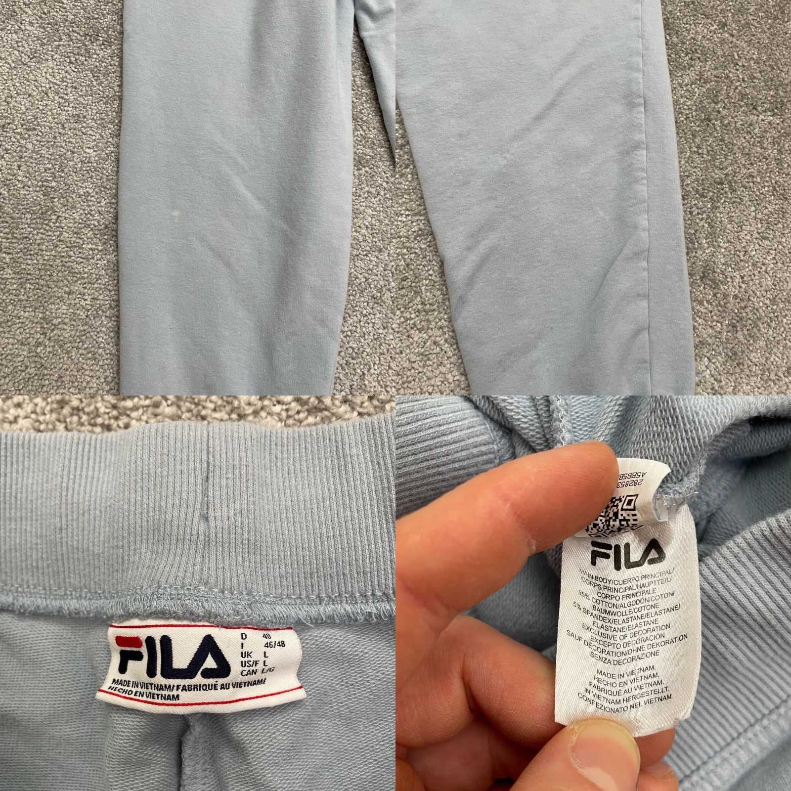 Fila Fila Sweatpants Casual Activewear Mens Large Blue Tapered Drawstring 32x28 Size US 33 - 8 Thumbnail