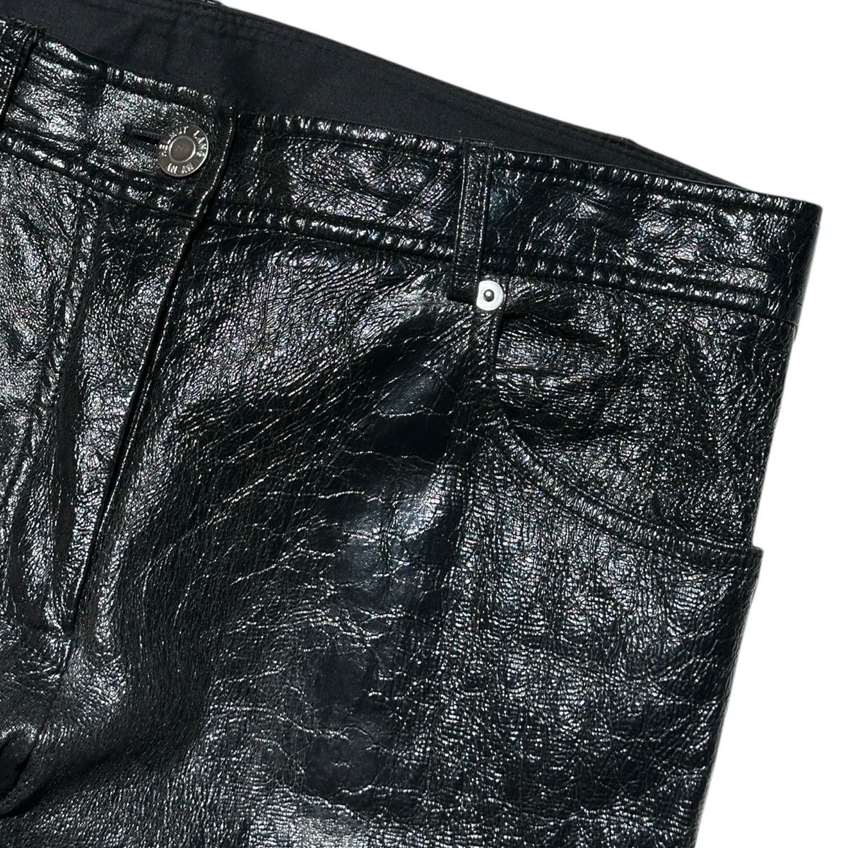 Helmut Lang Glossy crinkled Liquid Metal leather pant Size US 30 / EU 46 - 2 Thumbnail