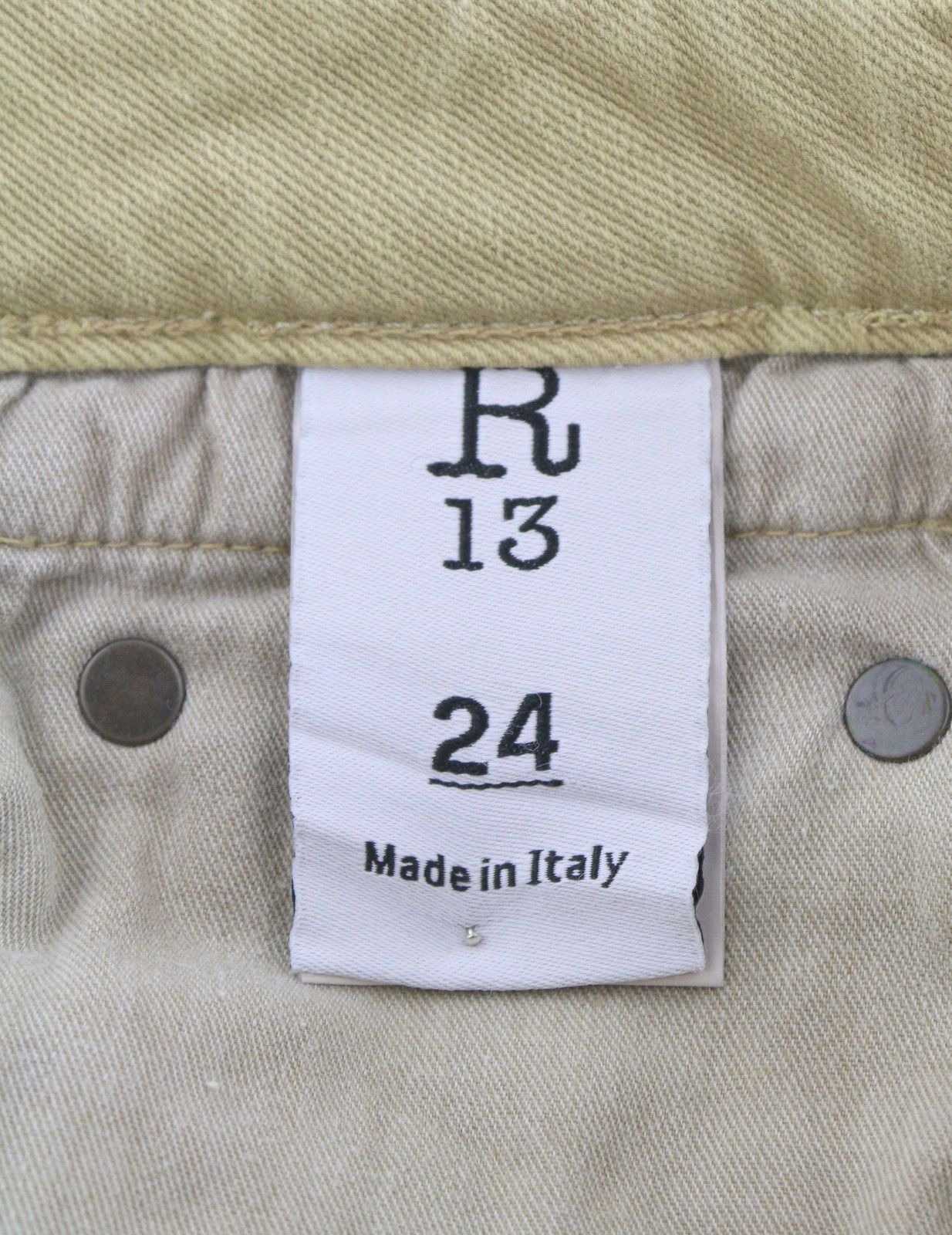 R13 BOY STRAIGHT 24 Khaki Stretchy Faded Ankle Casual 86293 Size 24" / US 00 / IT 34 - 9 Thumbnail