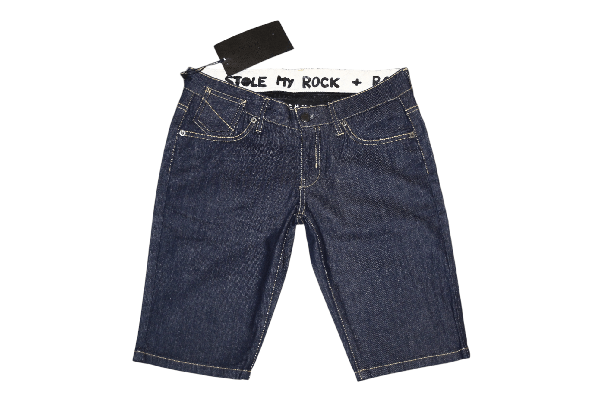 John Richmond Richmond Denim Slim Fit Rhinestones Trim Bermuda Shorts Size US 28 / EU 44 - 2 Thumbnail