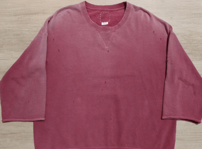 visvim 21aw jumbo sweat 3/4 crash