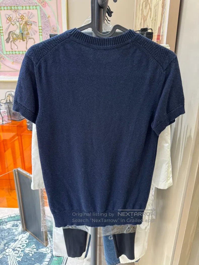 Hermes Hermes Women's Cashmere Round Neck Short Sleeve Sweater Size XS / US 0-2 / IT 36-38 - 2 Thumbnail