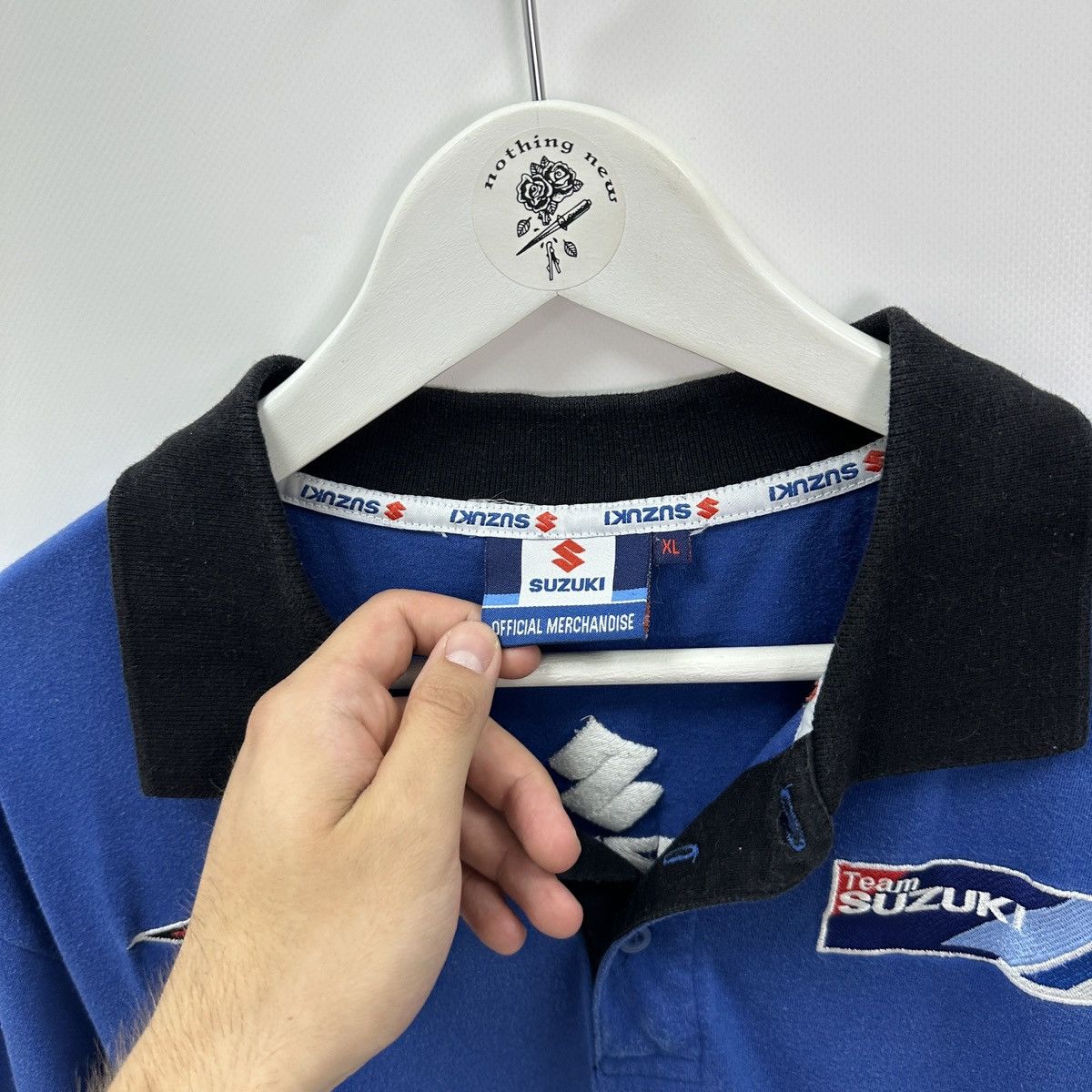 Vintage Vintage 90s Suzuki GSX Clinton Racing official polo y2k hype Size US XL / EU 56 / 4 - 9 Thumbnail