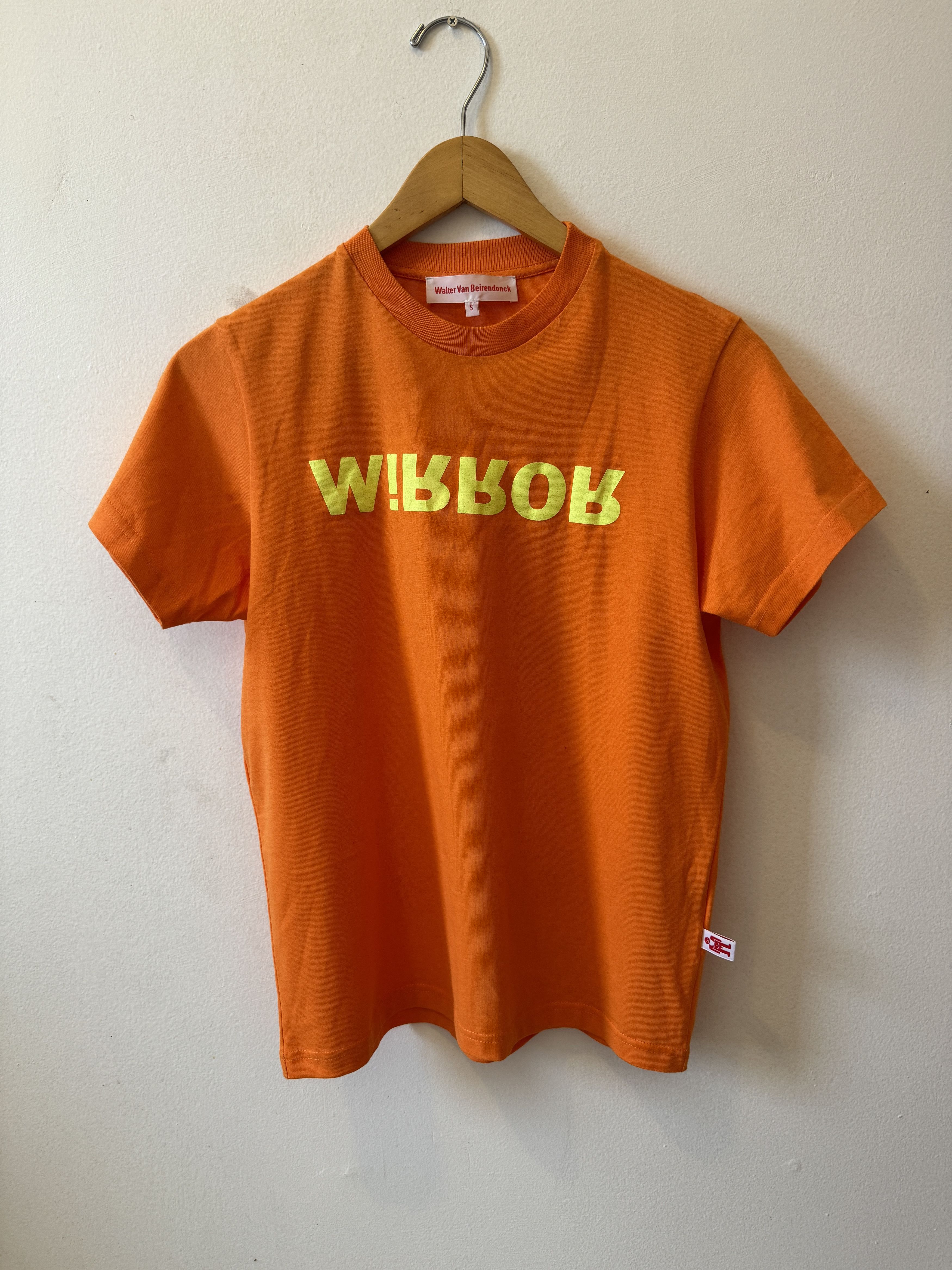 image of Walter Van Beirendonck Ss21 Wvb Mirror T in Orange Yellow, Men's (Size Small)