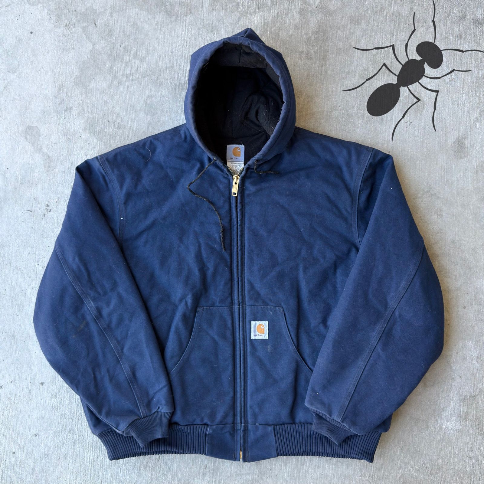 Carhartt × Vintage Vintage Carhartt J04 NVY hooded work wear jacket Size US XXL / EU 58 / 5 - 1 Thumbnail
