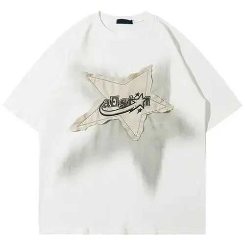 Japanese Brand Oversized T Shirt Star Splicing Size US M / EU 48-50 / 2 - 1 Thumbnail