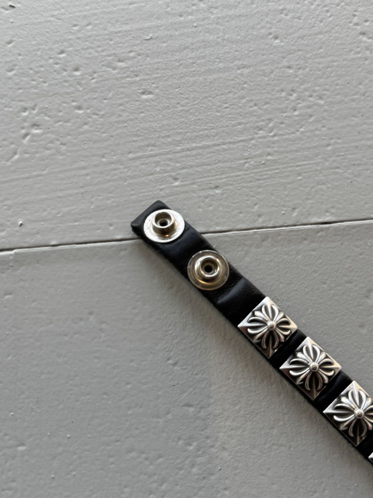 Chrome Hearts Chrome Hearts silver plus leather bracelet Size ONE SIZE - 6 Thumbnail