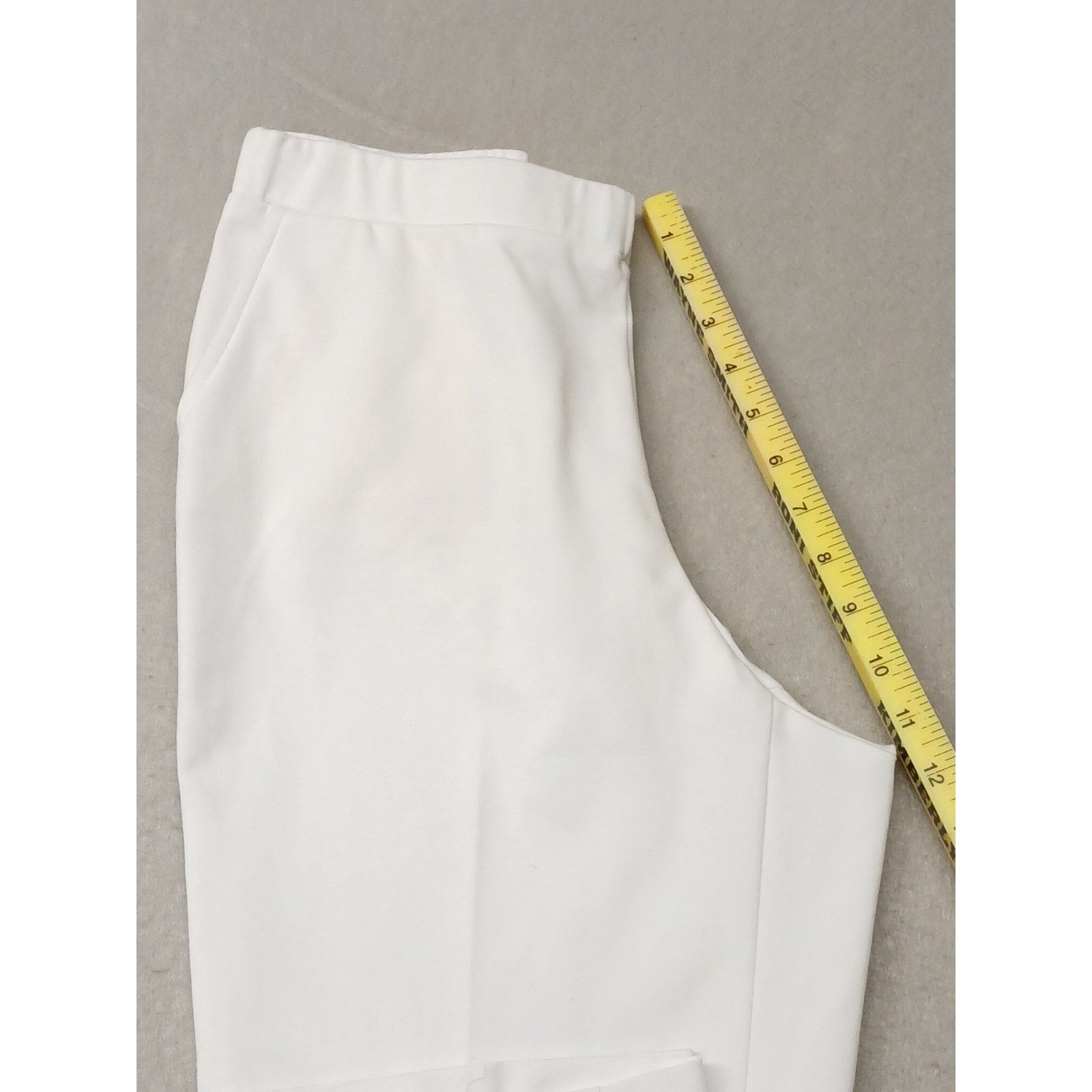 Other Allison Daley (10) White Soft Stretch Wide Leg Trousers Size 32" / US 10 / IT 46 - 2 Thumbnail