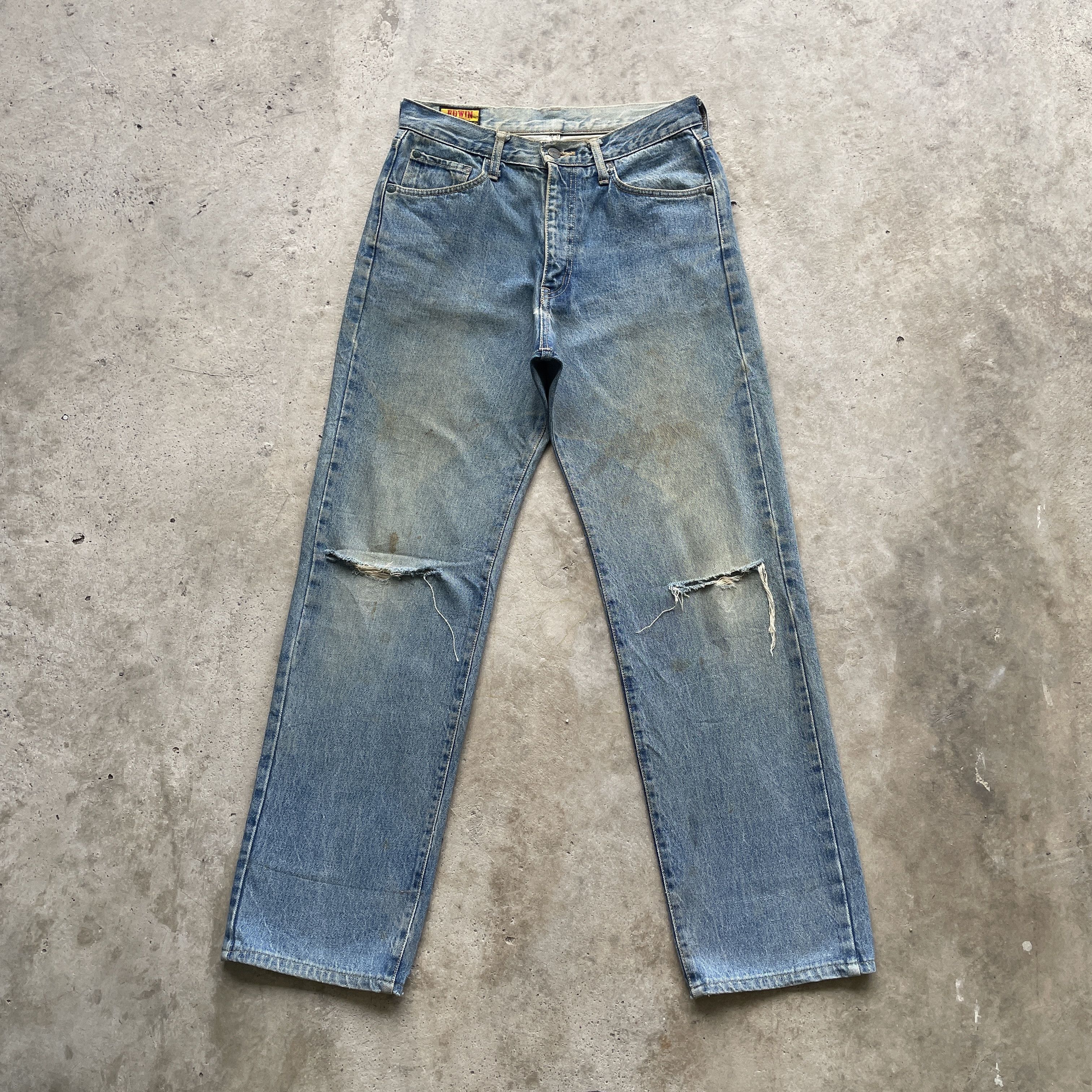 Edwin × Vintage 90s EDWIN RUSTY JEANS DISTRESSED DENIM FADED PANTS W30 Size US 30 / EU 46 - 2 Thumbnail