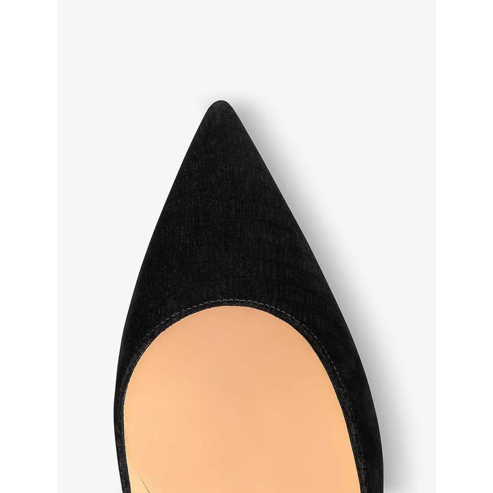 Christian Louboutin Kate 100 Black Suede Guana Classic Pointed Toe Heel Pump 37 Size US 7 / IT 37 - 6 Thumbnail