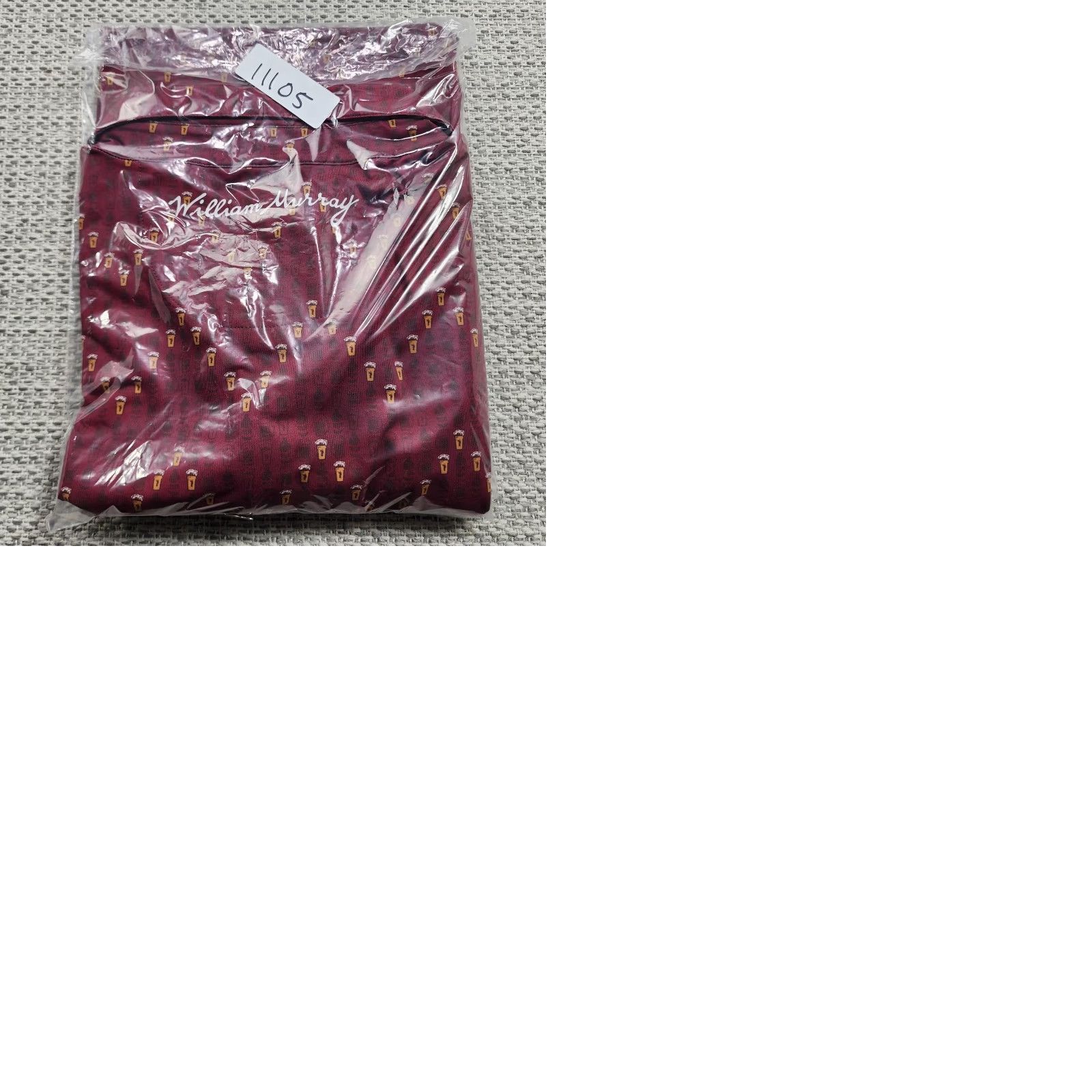 Vintage William Murray Polo Shirt Mens 2XL Burgundy Beer Pint Print Golf Performance Shirt Polo Mens 2XL Size US XXL / EU 58 / 5 - 9 Thumbnail