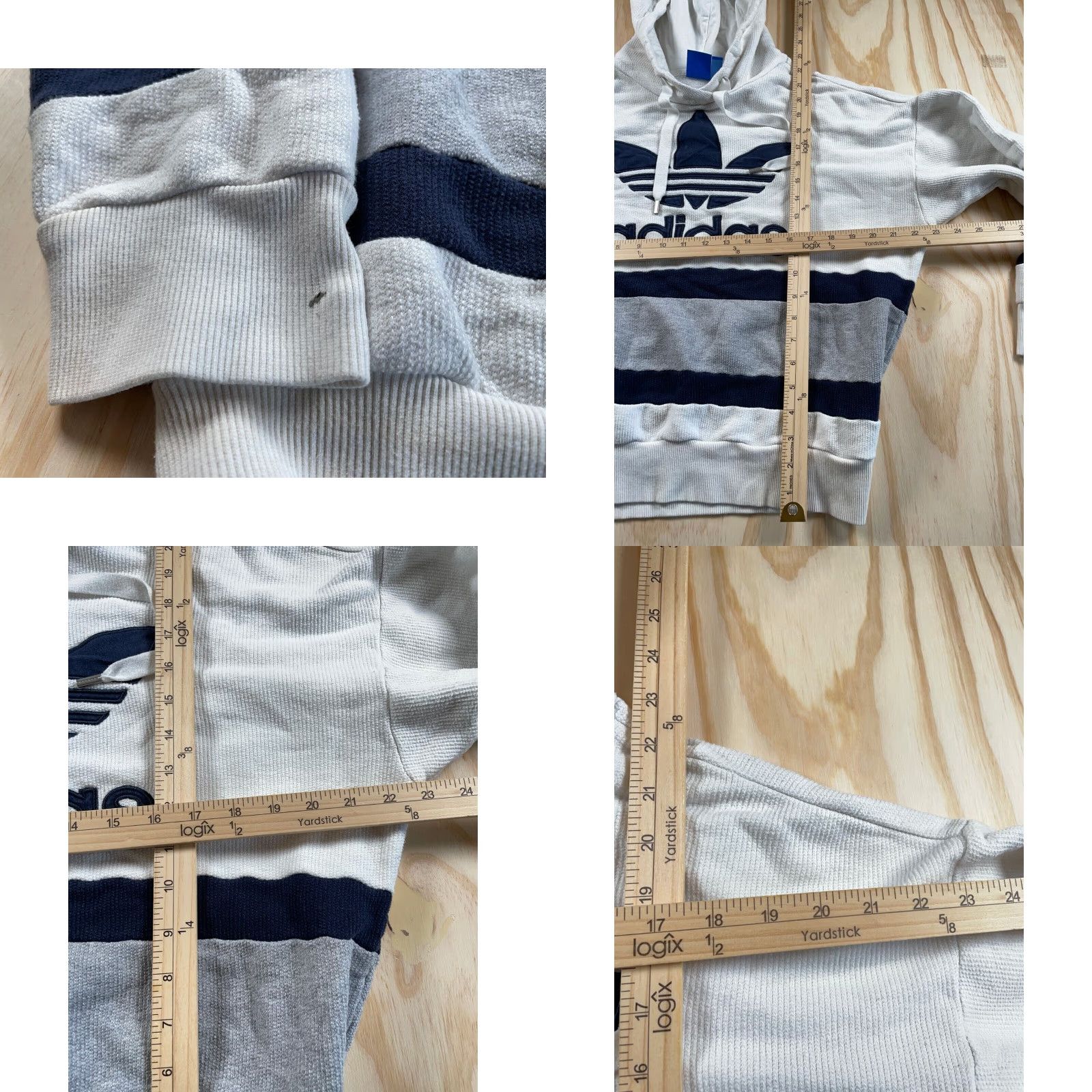 Adidas adidas Hoodie Women S White Striped Embroidered Trefoil Logo Pullover Hip Hop Womens Size S / US 4 / IT 40 - 8 Thumbnail