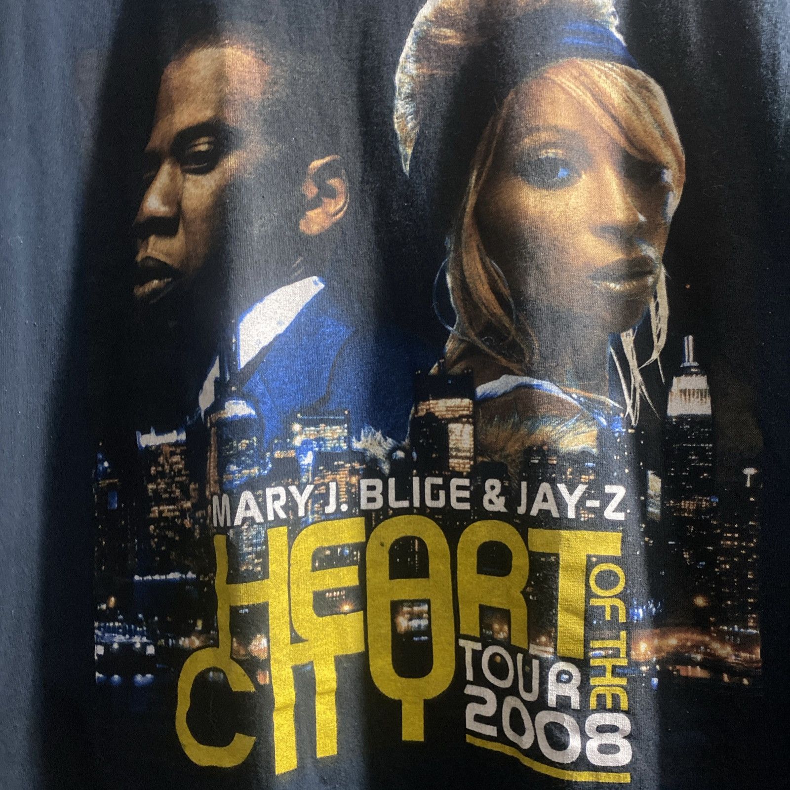 Rap Tees 2008 Jay-Z Mary J Blige Heart of the City Tour Rap Tee Size US M / EU 48-50 / 2 - 3 Thumbnail