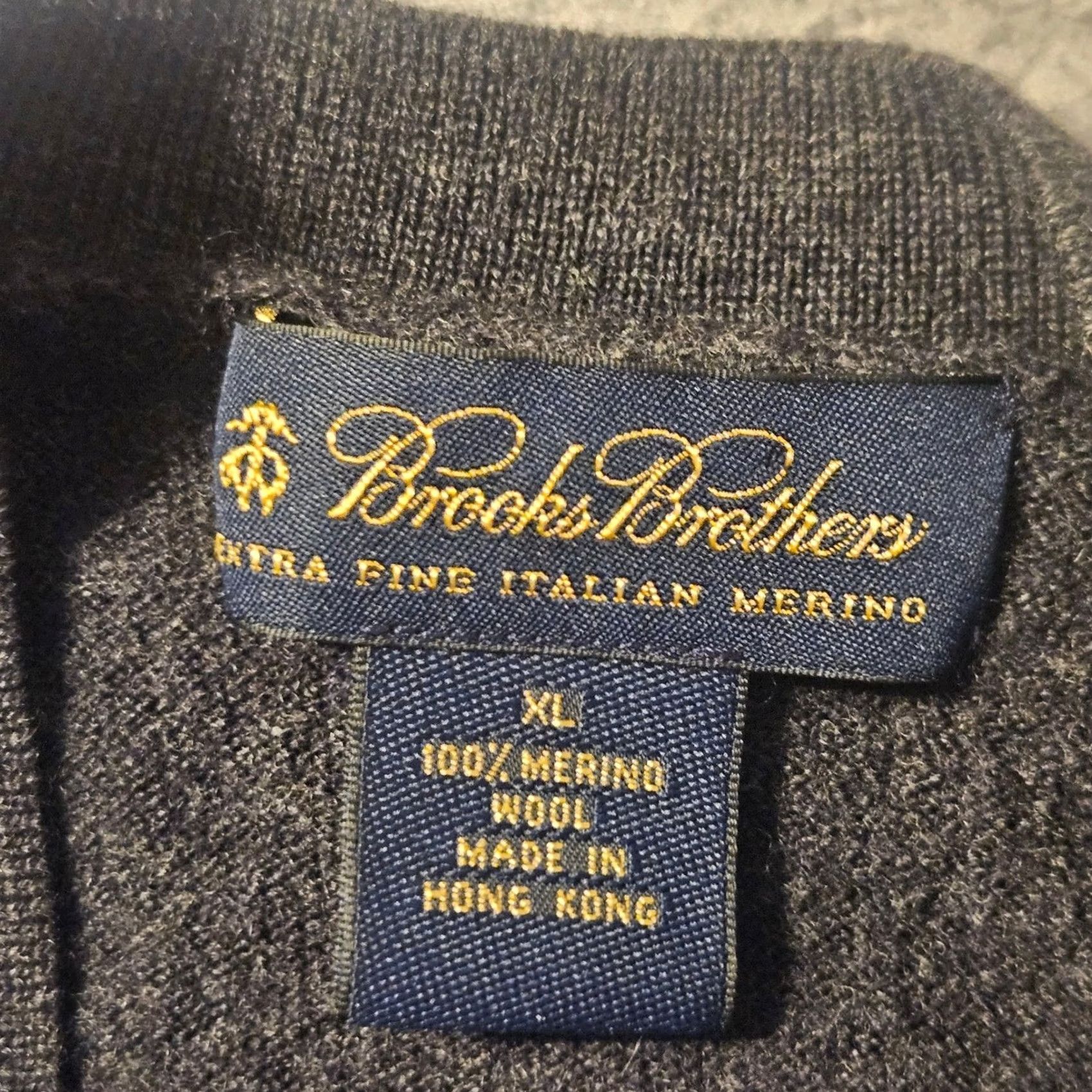 Brooks Brothers Brooks Brothers Gray XL Extra Fine Italian Merino Wool Cardigan Vest Mens Size US XL / EU 56 / 4 - 3 Thumbnail