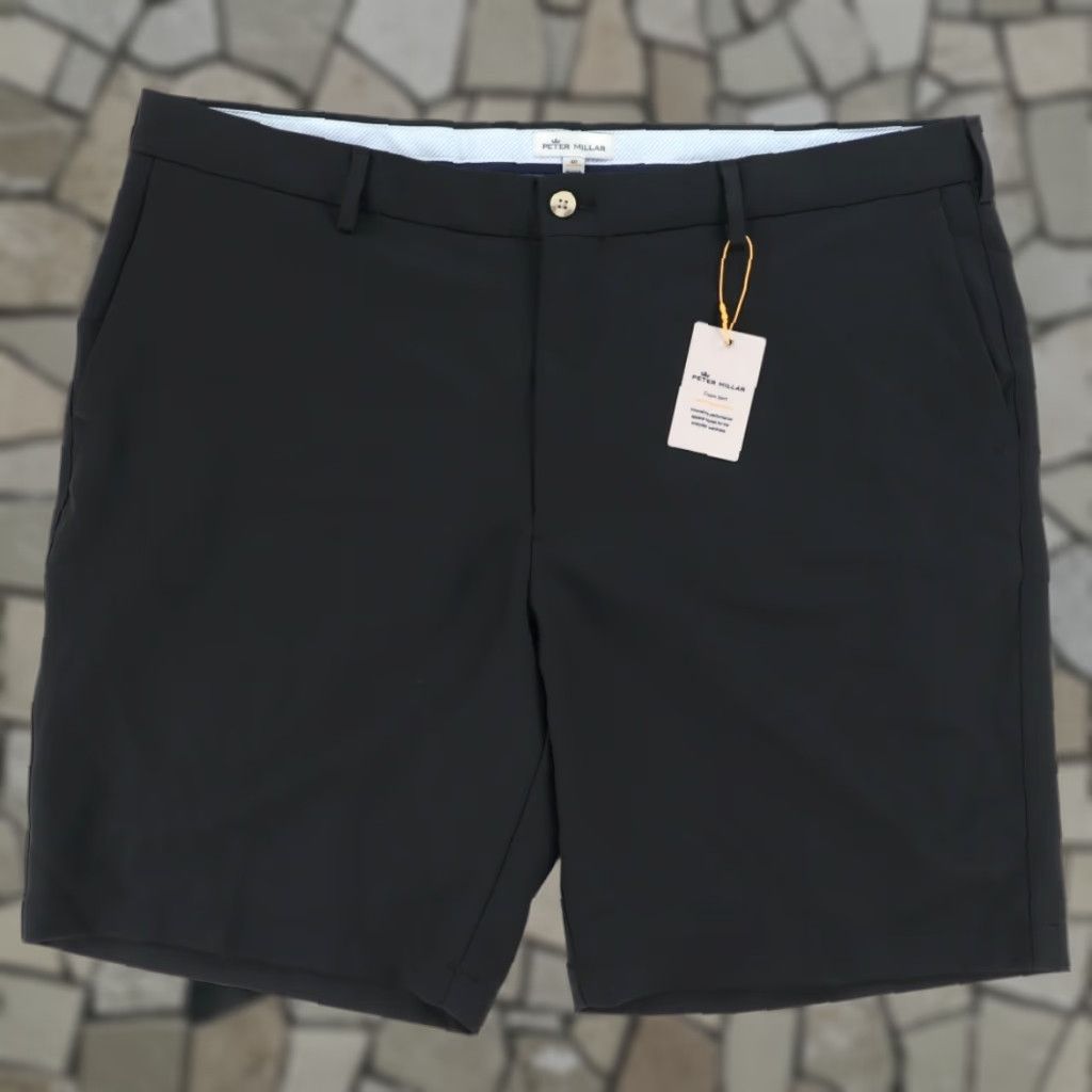 Peter Millar Peter Millar Crown Sport Shorts Black Men 40 Polyester Microfiber Golf Regular Inseam 8in Chino Casual Suitability: Men's 40 Size US 40 / EU 56 - 1 Thumbnail
