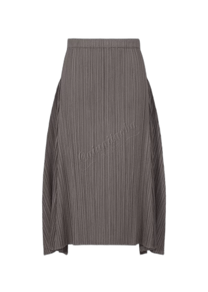 Issey Miyake Issey Miyake Gray Pleated Half Skirt-yf Size US 26 / EU 42 - 1 Thumbnail