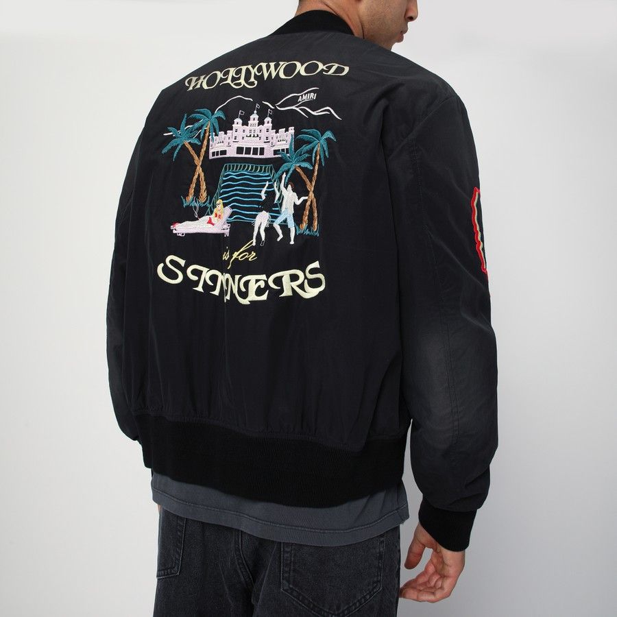 Amiri o1d2blof0226 Bomber Jacket in Black Size US L / EU 52-54 / 3 - 3 Thumbnail