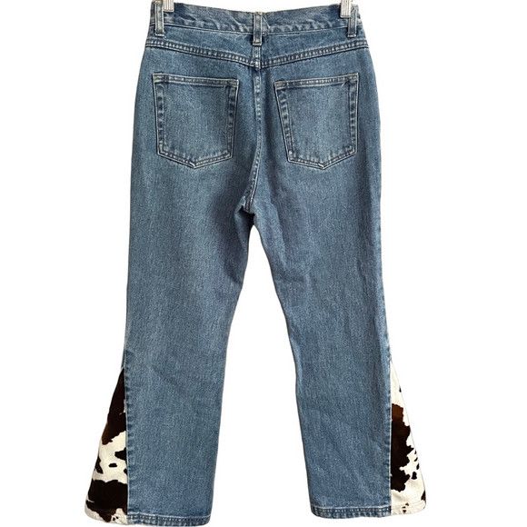 Vintage Vintage Y2K Flare Jeans w/ Cow Print Faux Fur Trim - 28" Size 28" / US 6 / IT 42 - 8 Thumbnail