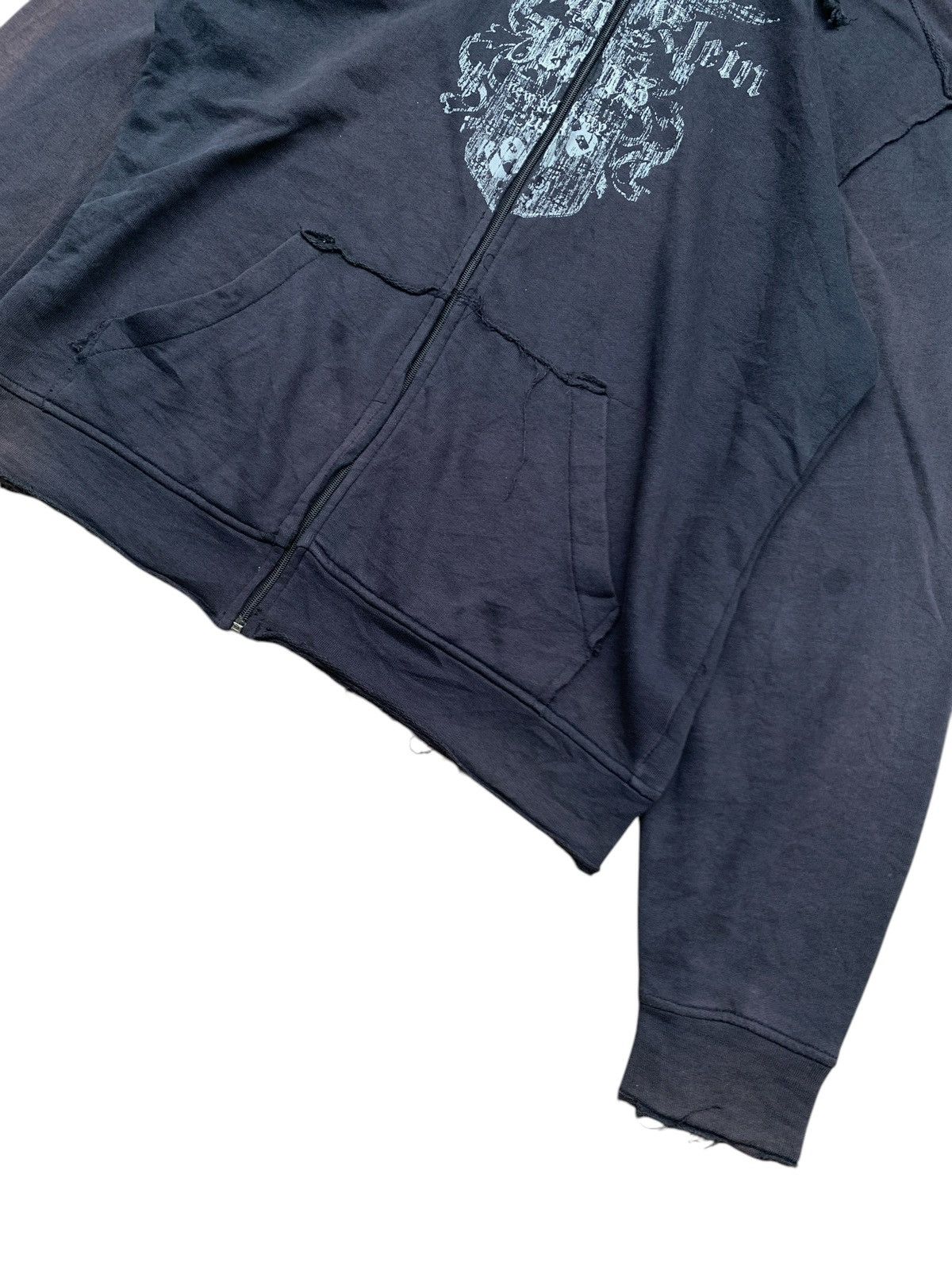 Vintage Thrashed Distressed & Faded Hoodie Calvin Klein zip Grunge Size US XL / EU 56 / 4 - 3 Thumbnail