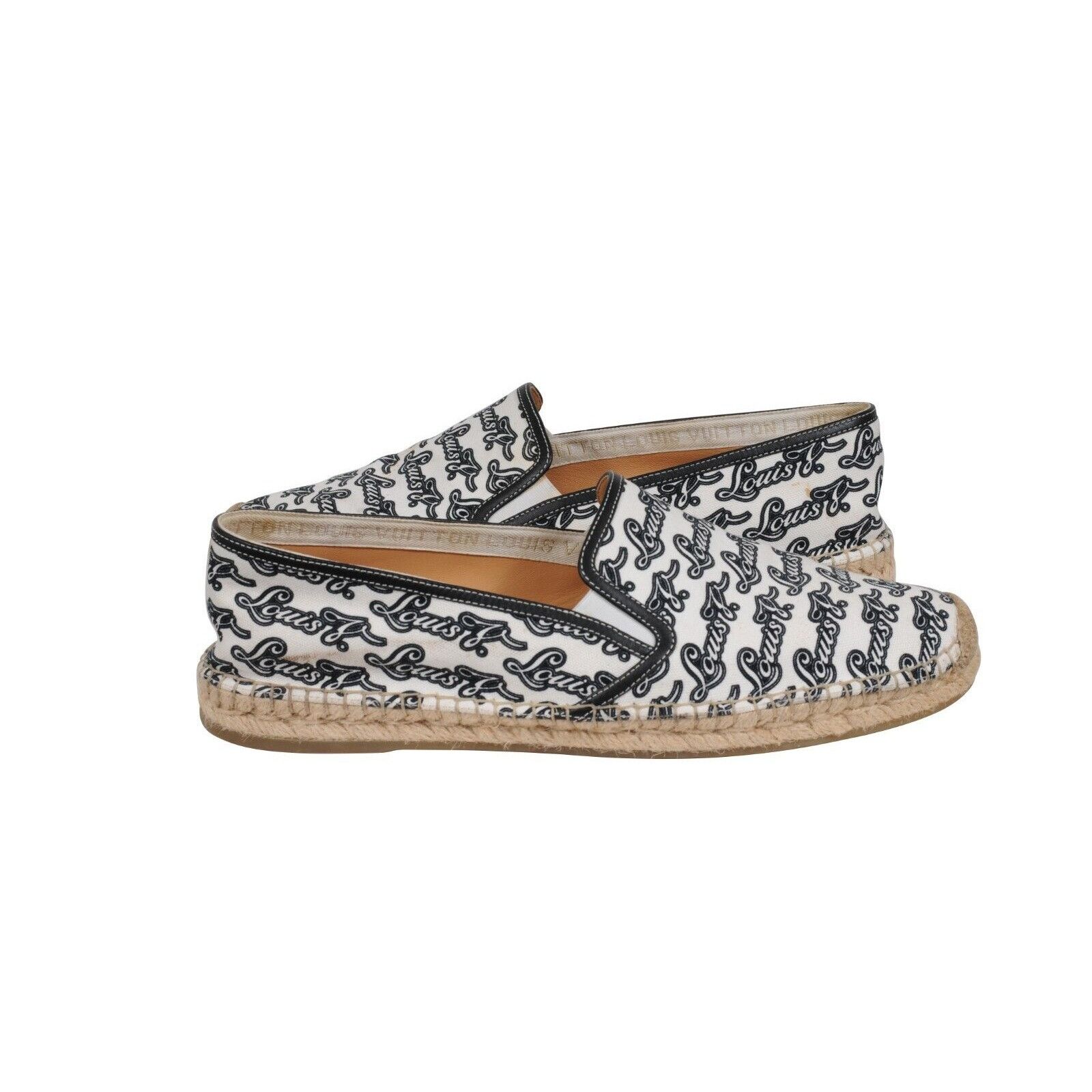 Louis Vuitton Logo Espadrilles White Black Size US 11.5 / EU 44-45 - 12 Thumbnail