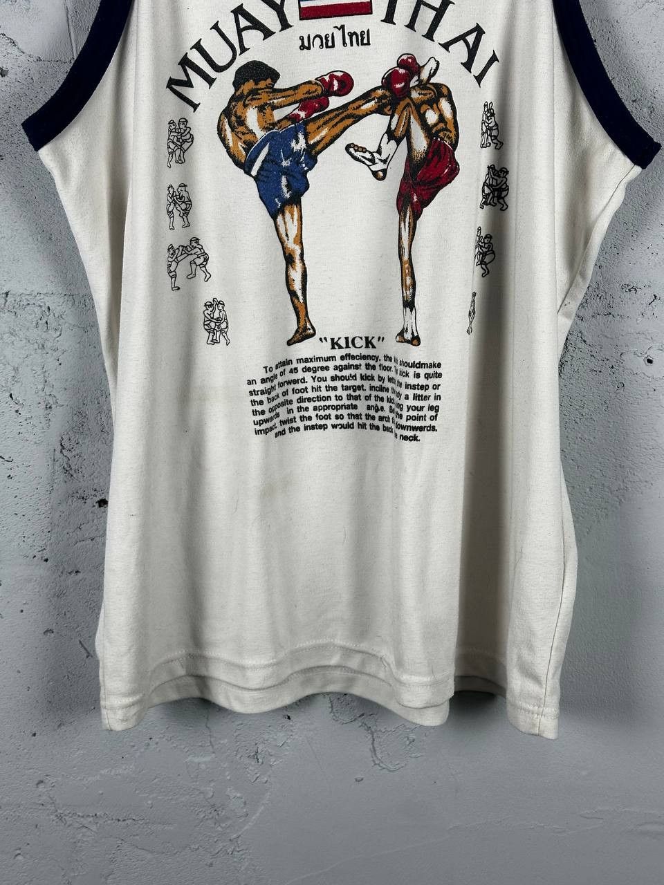 Vintage Vintage 90s Muat Thai White Tank Top Size US L / EU 52-54 / 3 - 3 Thumbnail