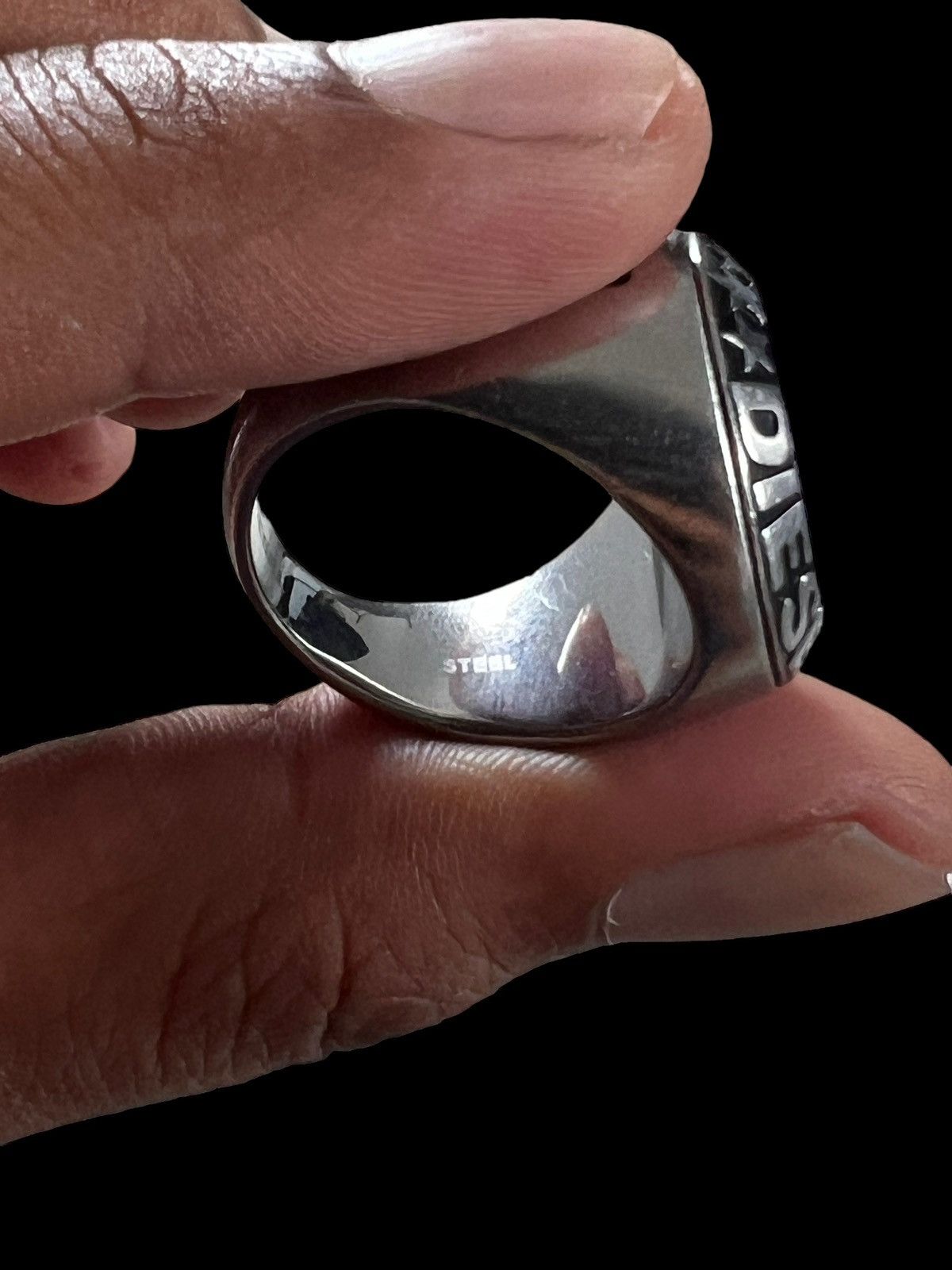 Diesel Y2K Diesel Steel Ring Size ONE SIZE - 11 Thumbnail