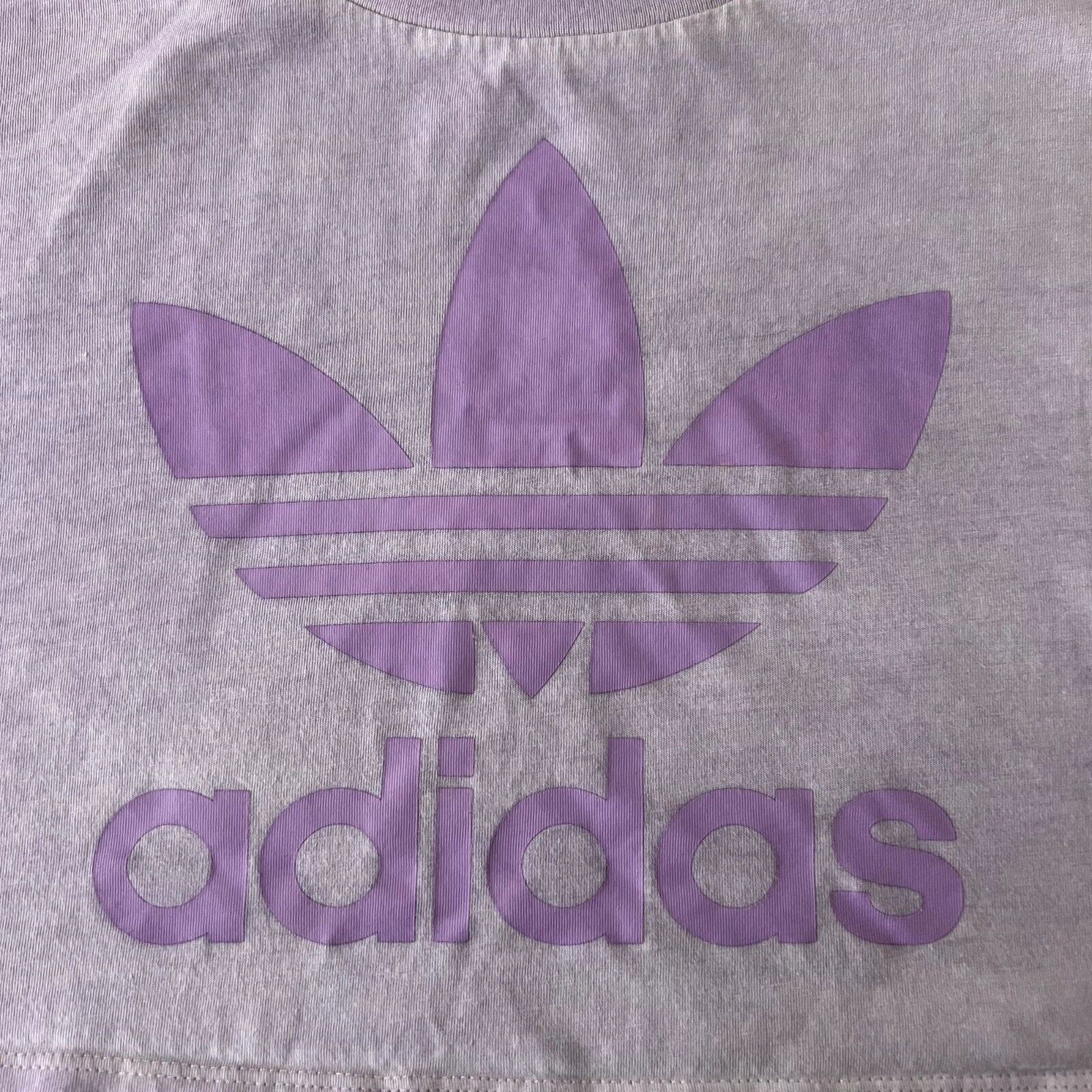 Adidas Adidas Purple Logo Cropped Short Sleeve Tee Size M / US 6-8 / IT 42-44 - 7 Thumbnail