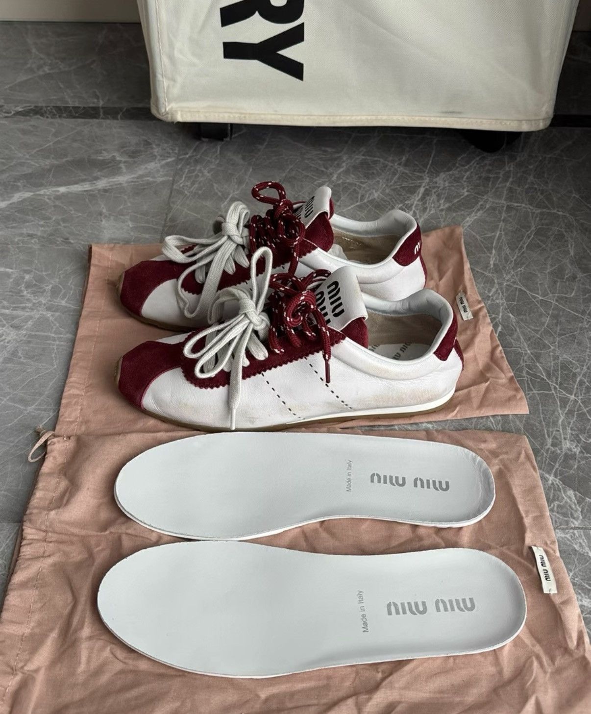 Miu Miu MiuMiu 25SS Red Suede Low-Top German Trainer K6 Size US 6.5 / IT 36.5 - 9 Thumbnail