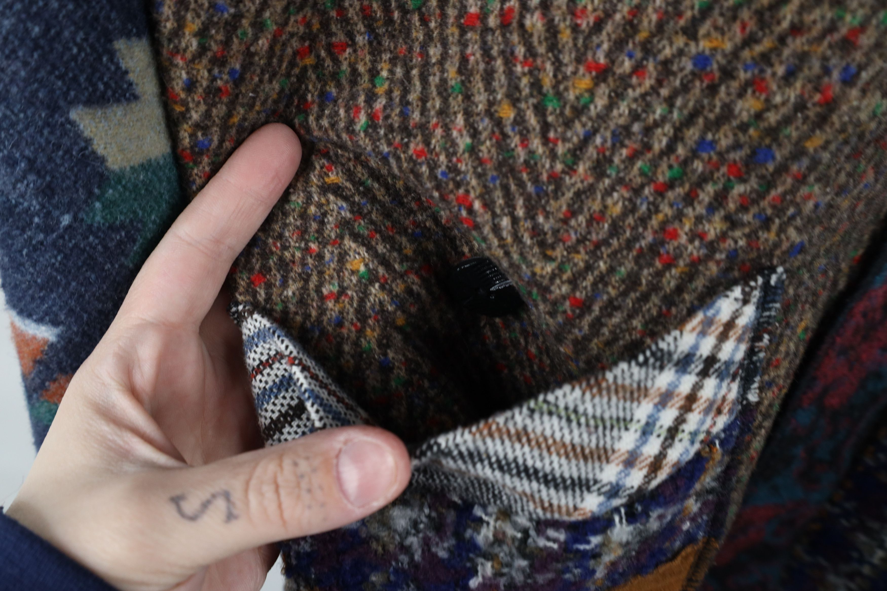 Vintage Vintage 90s Streetwear Rainbow Patchwork Lagenlook Jacket Size L / US 10 / IT 46 - 6 Thumbnail