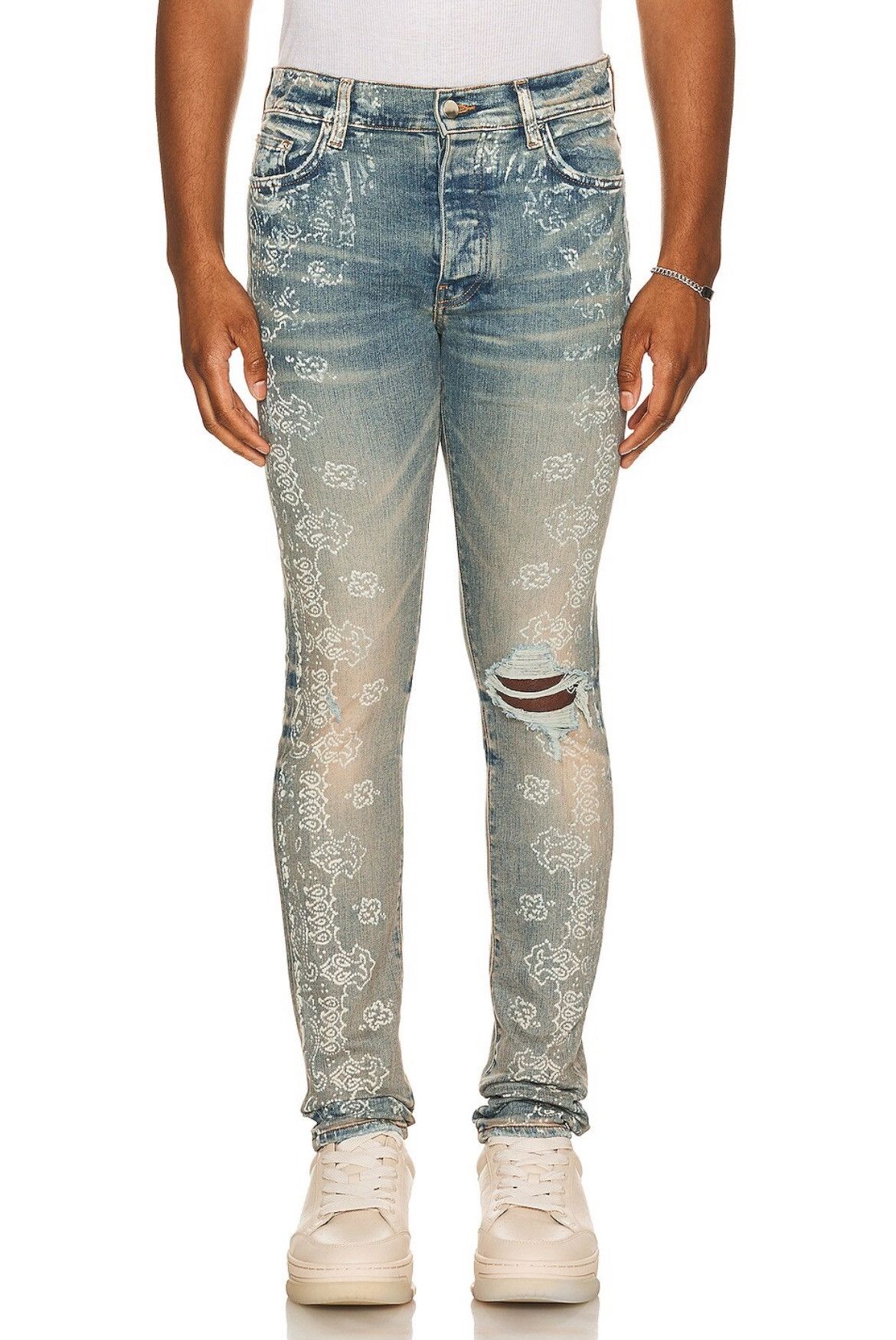 Amiri Amiri Bleached Paisley Print Jeans Size US 34 / EU 50 - 8 Thumbnail
