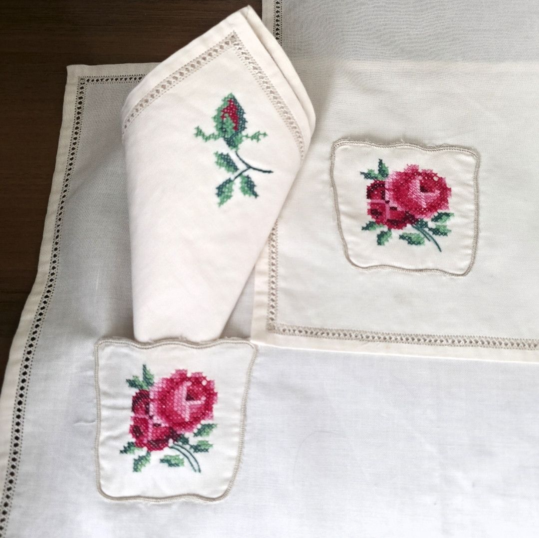 Vintage Vintage Linen Cotton Blend Napkin Set | 3 pcs Size ONE SIZE - 2 Thumbnail