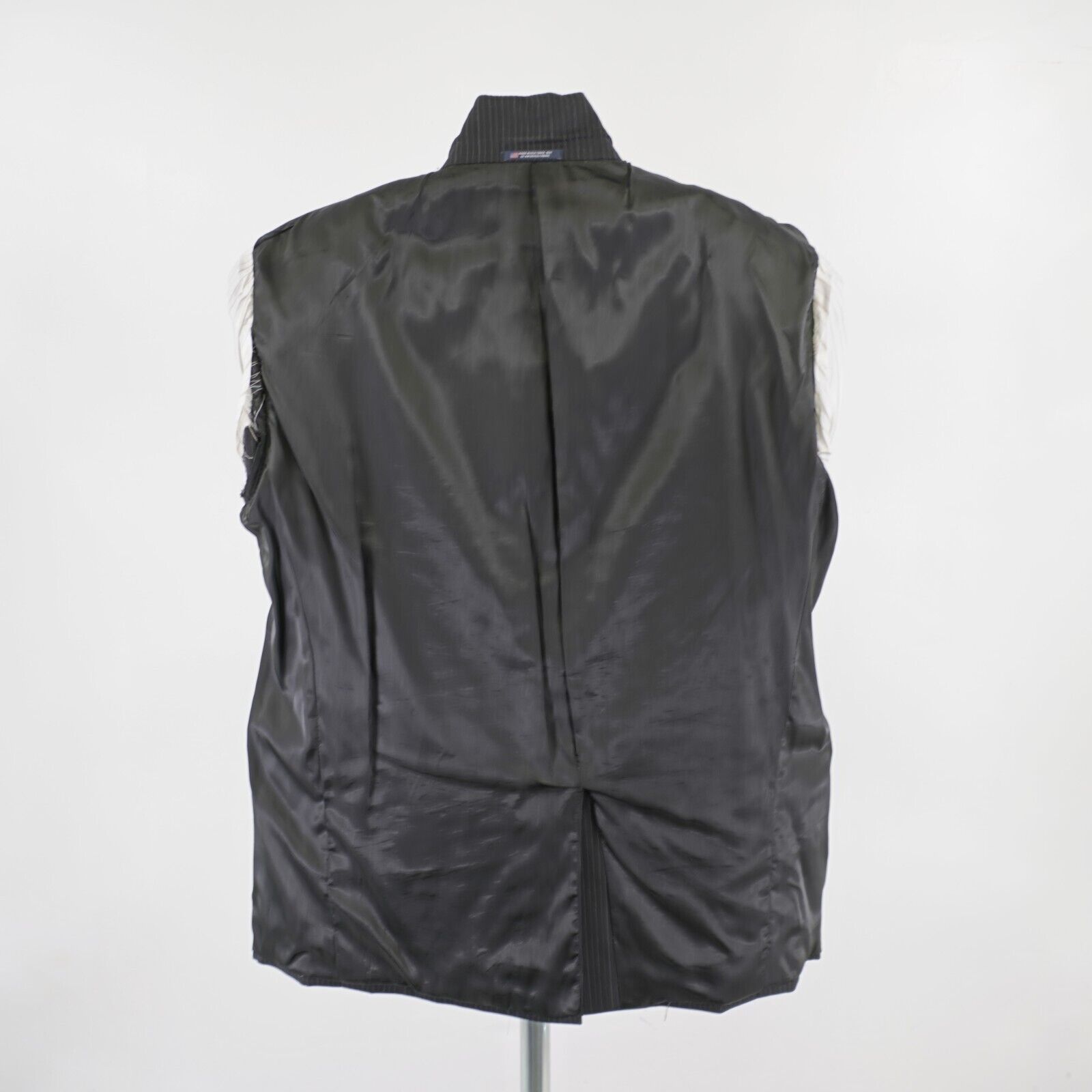 Hart Schaffner Marx Hart Schaffner Marx Black Striped Wool 2 Button Suit Jacket Size 42R - 12 Thumbnail