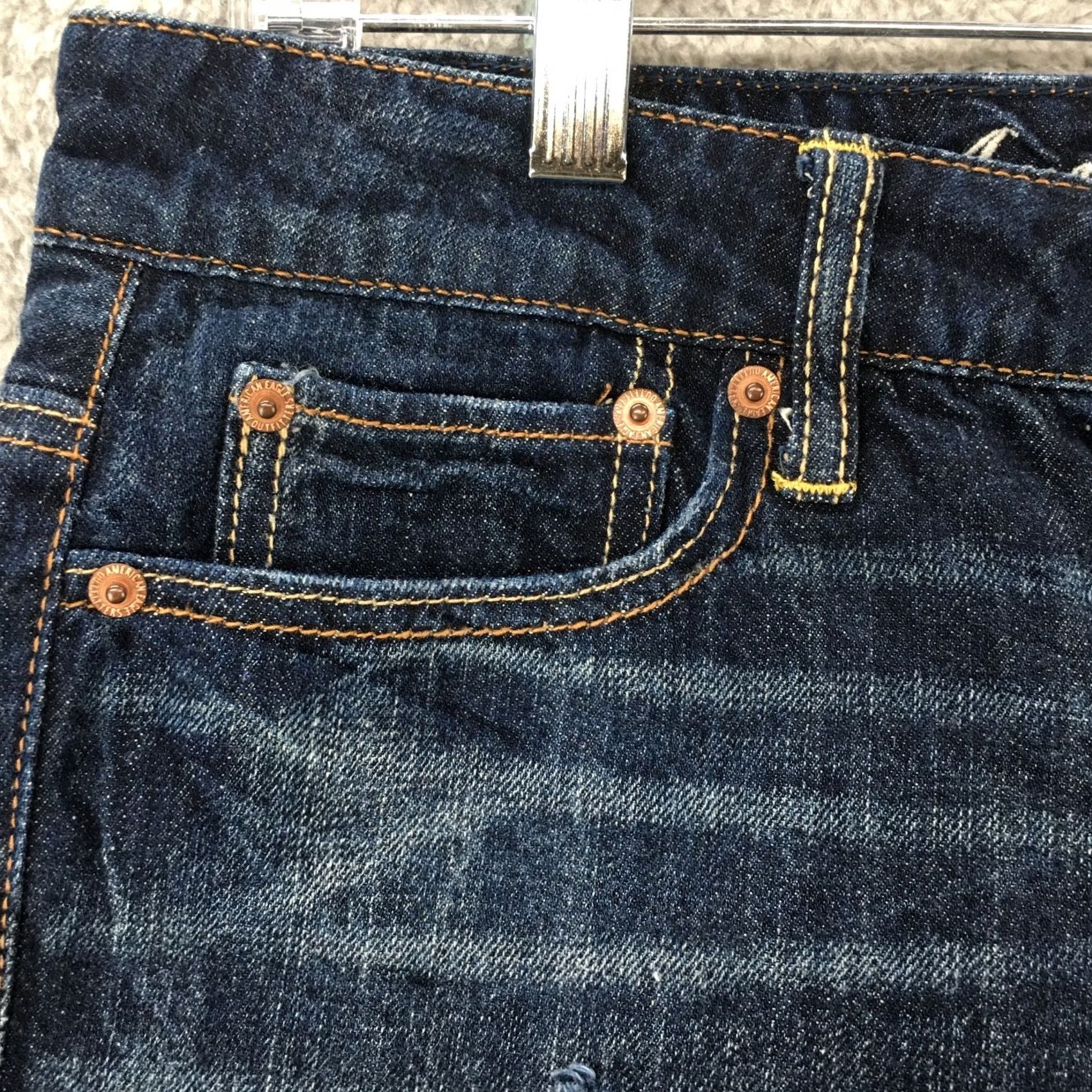 American Eagle Outfitters American Eagle Outfitters Denim Boyfriend Shorts Womens 2 Blue Distressed Dark Wash Casual Summer Spring Fall 5-Pocket Mens Womens Boys Girls Size 26" / US 2 / IT 38 - 2 Thumbnail