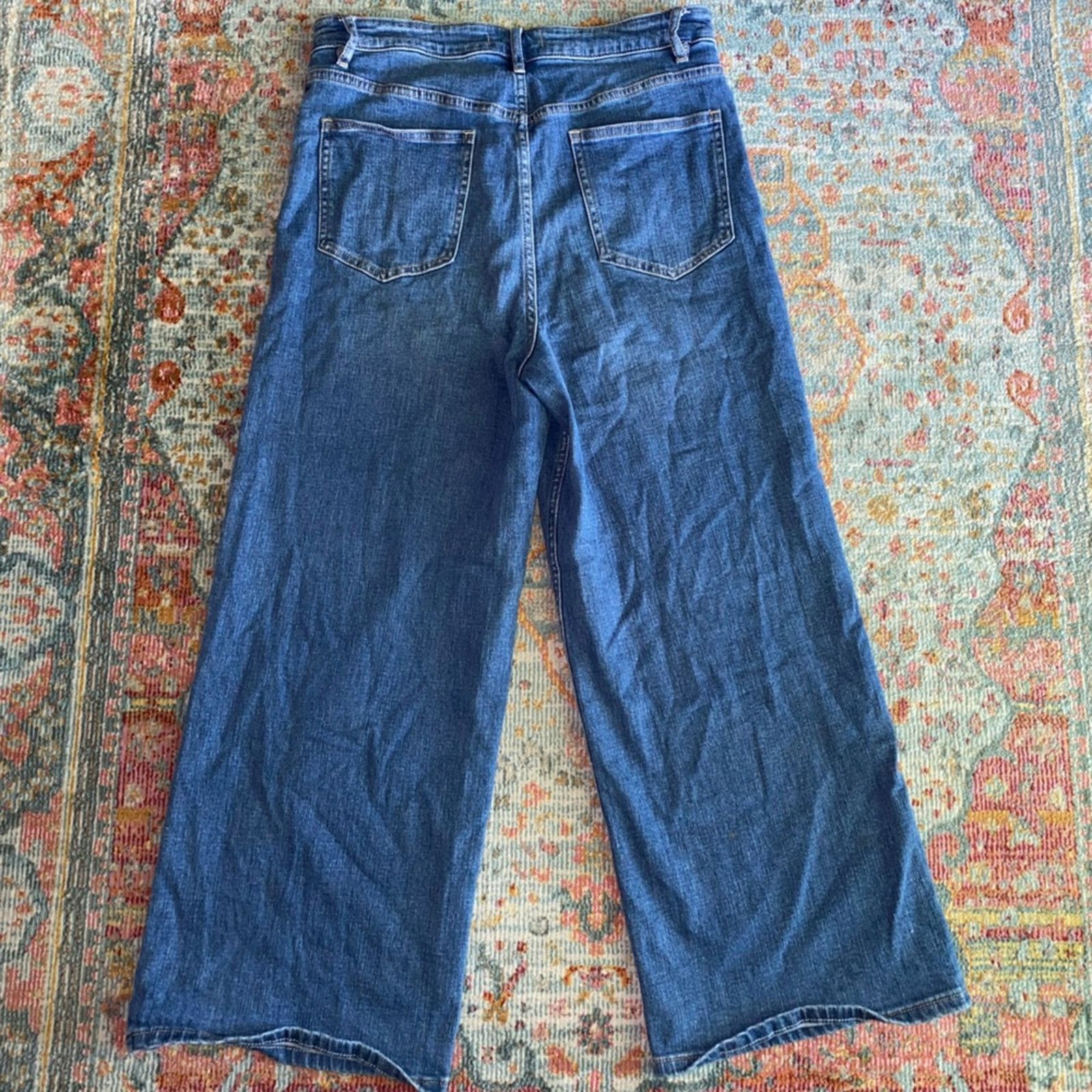 Free People Free People $110 Wales Wide Leg Button Fly Denim Jean 31" Size 31" - 8 Thumbnail