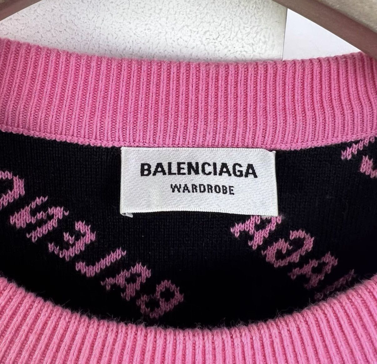 Balenciaga Balenciaga Pink All-Over Print Knit Sweater K12 Size M / US 6-8 / IT 42-44 - 3 Thumbnail