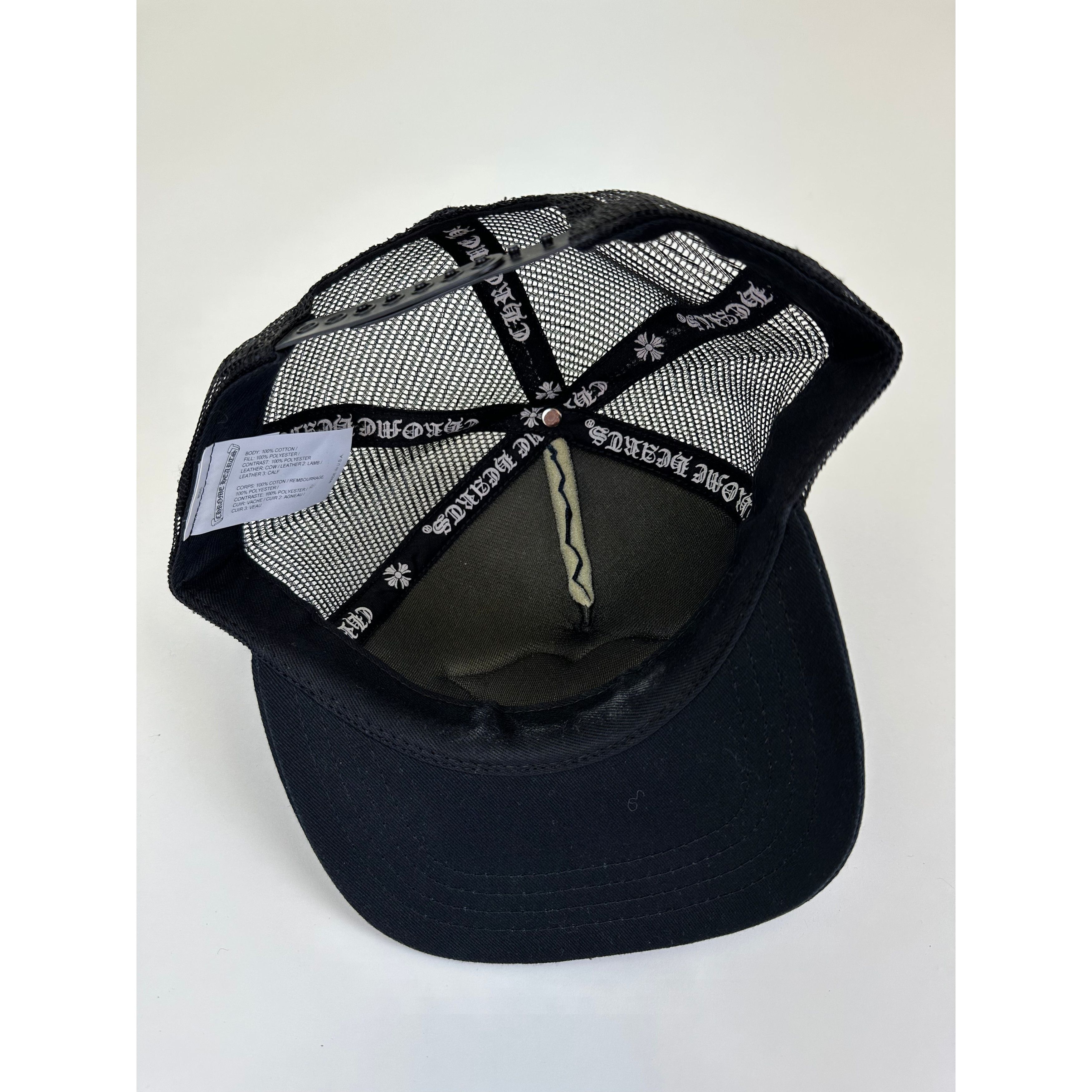 Chrome Hearts Matty Boy Black Leather Chomper Trucker Hat Size ONE SIZE - 12 Thumbnail