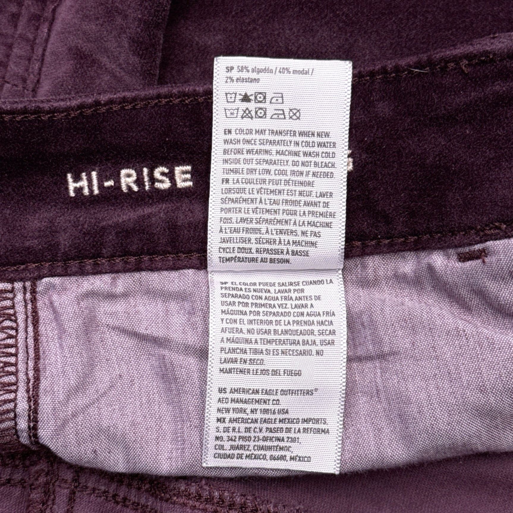 American Eagle Outfitters American Eagle Outfitters Jeans Womens 8 Burgundy Velvet Jegging Slim High Rise 5-Pocket Stretch Inseam 24 Vintage No Size 30" / US 8 / IT 44 - 6 Thumbnail