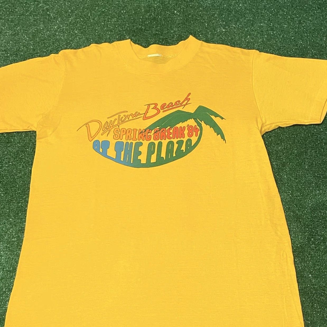Vintage VINTAGE Daytona Beach Spring Break 1984 Shirt M Florida At The Plaza Shirt Mens Yellow 80s 90s Size US M / EU 48-50 / 2 - 3 Thumbnail