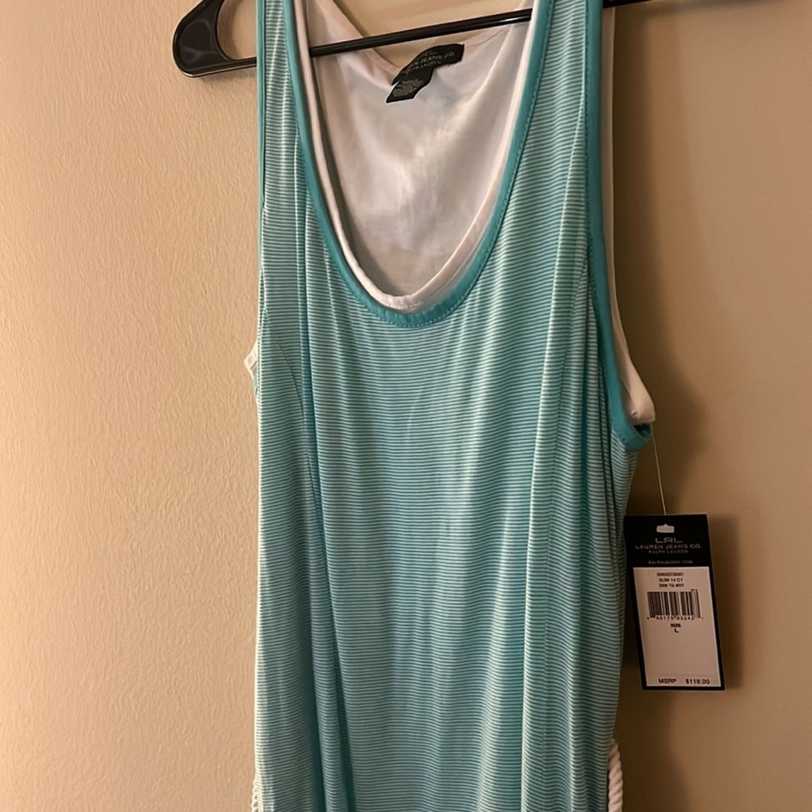 Lauren Ralph Lauren LRL Double Layered Striped Rope Waist Dress Size L Size L / US 10 / IT 46 - 5 Thumbnail