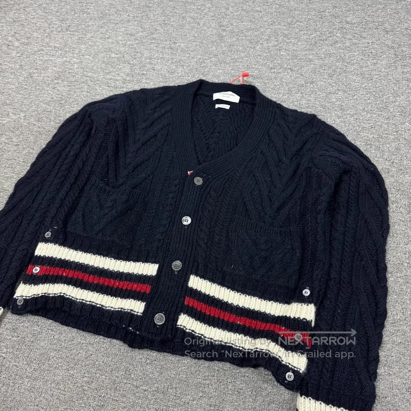 Thom Browne Thom Browne size 4 Striped wool knitted cardigan with a pla Size XL / US 12-14 / IT 48-50 - 4 Thumbnail