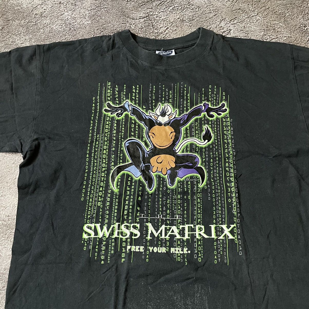 Vintage Vintage Y2K ADULT “ SWISS MATRIX COW HUMOR “ FUNNY TEE Size US L / EU 52-54 / 3 - 4 Thumbnail