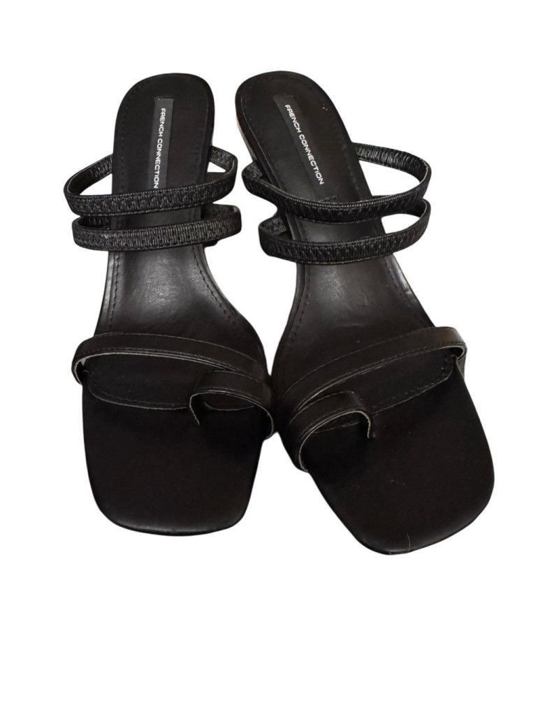 French Connection French Connection Flared Heeled Sandals-Black Size 10 Size US 10 / IT 40 - 3 Thumbnail