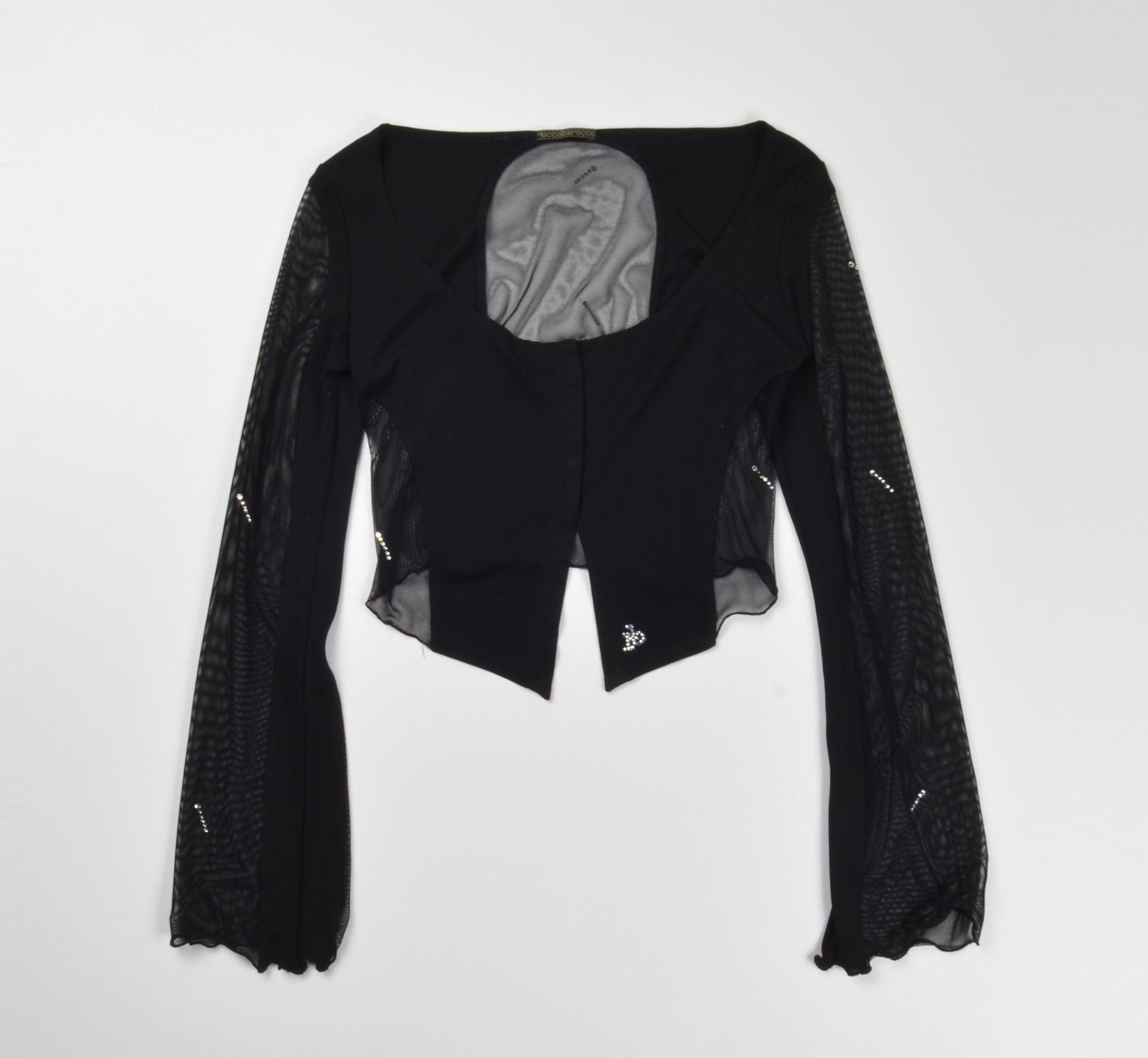 Vintage Vintage Roccobarocco Y2K Mesh Whimsigoth Cropped Top Size S / US 4 / IT 40 - 4 Thumbnail