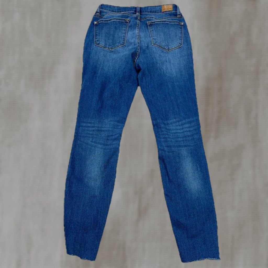 Vintage Judy Blue Jeans Women 28 Skinny Mid Rise Dark Wash Distressed 5-Pocket Denim A07 Size 28" / US 6 / IT 42 - 1 Thumbnail