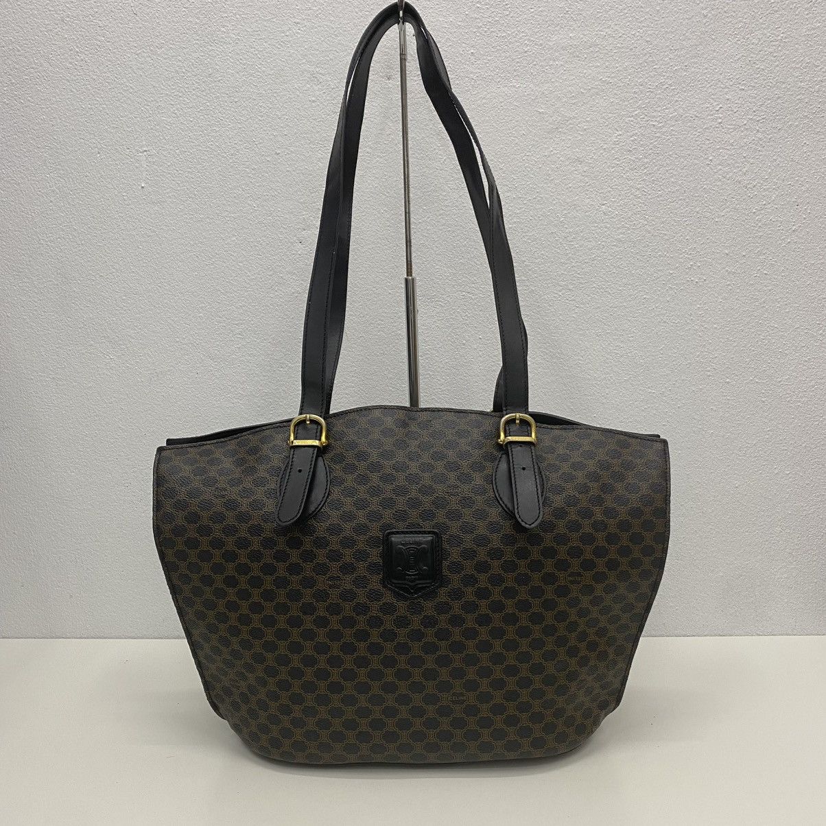 Celine ‼️LASTDROP‼️ VINTAGE CELINE MACADAM SHOULDER BAG BLACK CLOTH Size ONE SIZE - 2 Thumbnail
