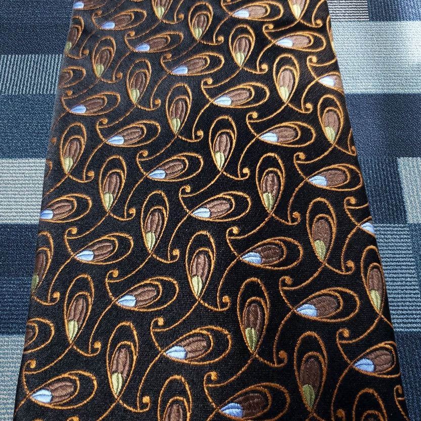 Robert Talbott Robert Talbott Tie Mens Black Paisley Silk Chelsea Handsewn Designer USA Size ONE SIZE - 1 Thumbnail