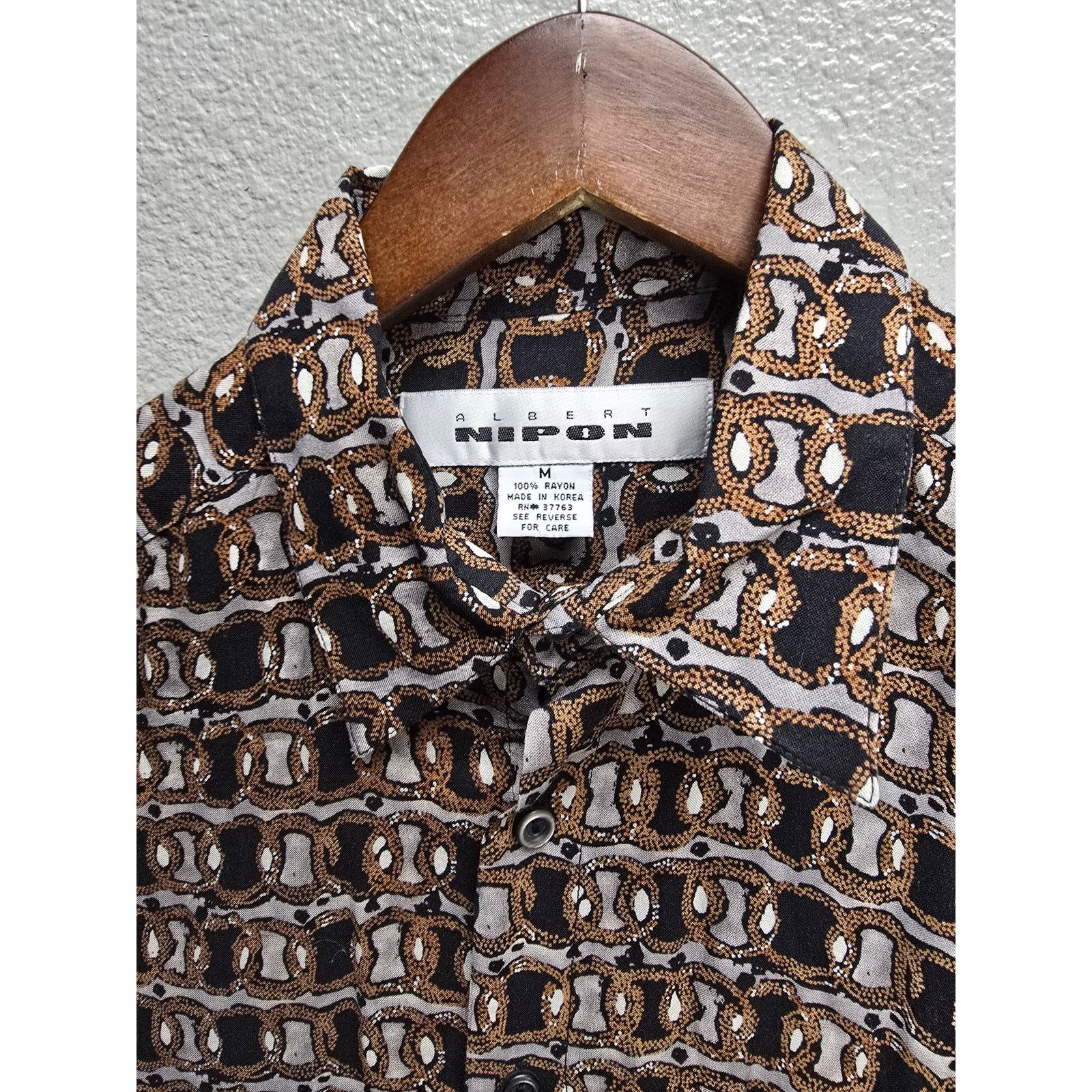 Albert Nipon Vintage Albert Nipon Shirt Rayon Retro Brown M Button Up Size US M / EU 48-50 / 2 - 4 Thumbnail