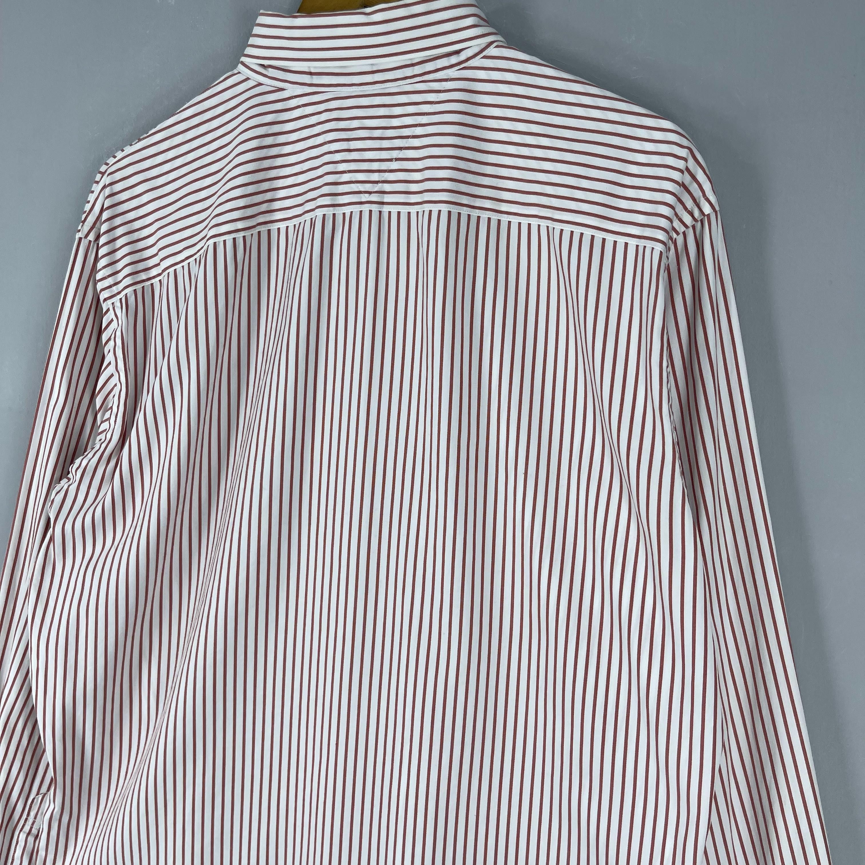 Tommy Hilfiger Vintage TOMMY HILFIGER Vertical Red/White Stripes Flannel Size US M / EU 48-50 / 2 - 12 Thumbnail